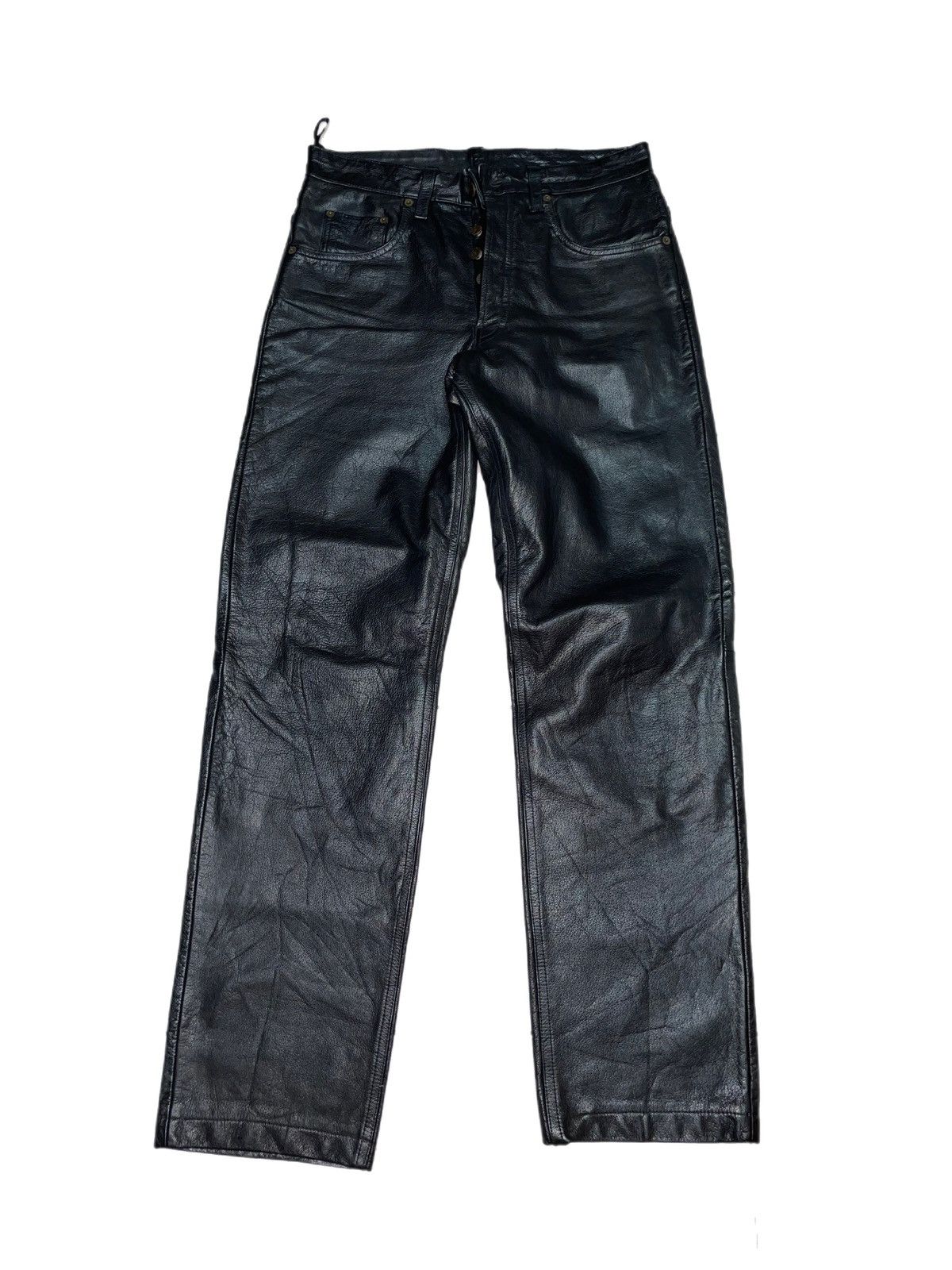 flare leather pants 