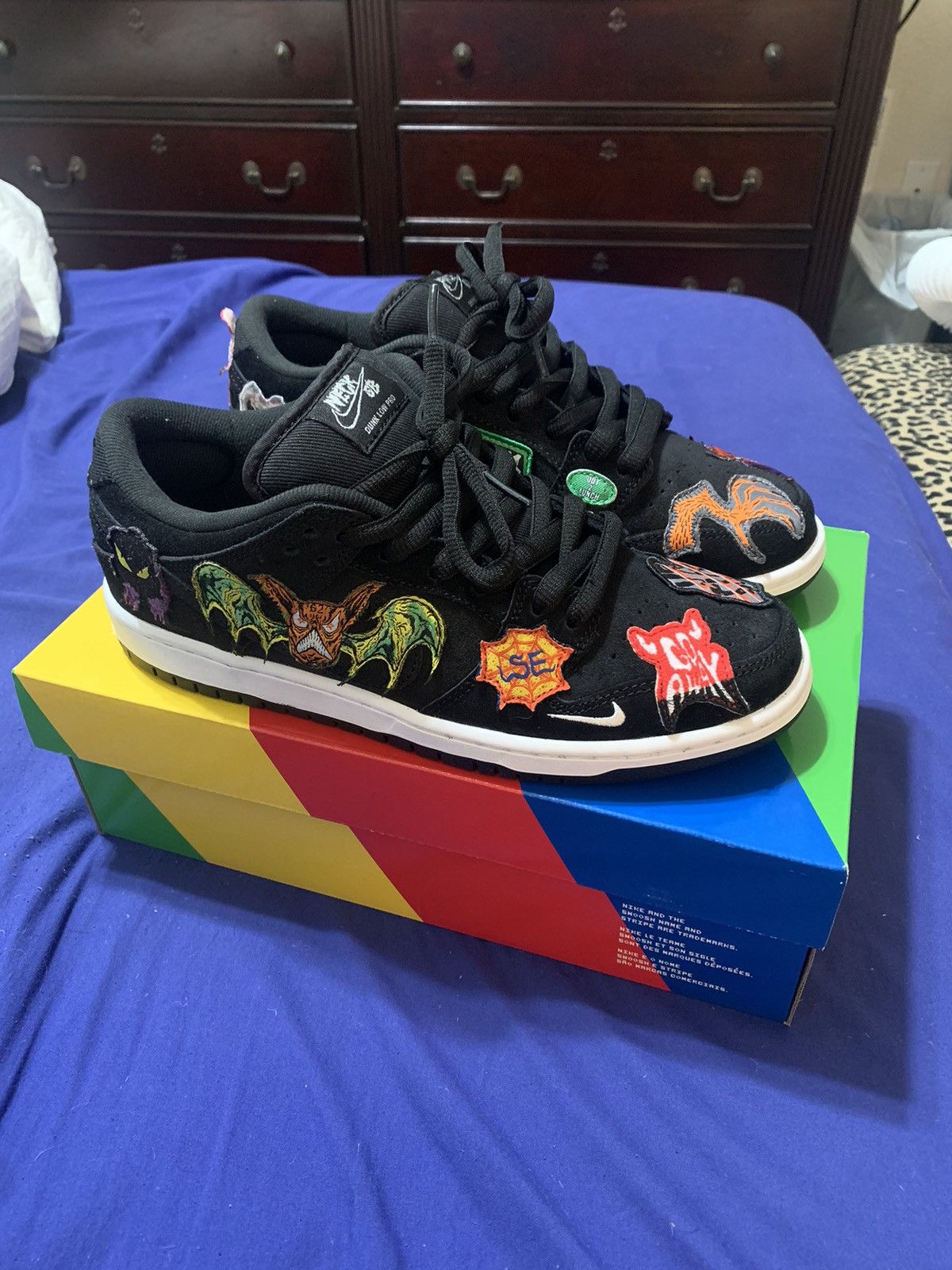 image of Sb Dunk Low X Neckface Shoes in Black, Men's (Size 8)