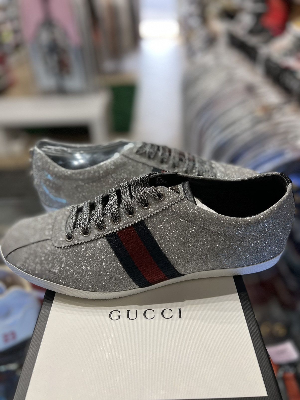Gucci Silver Glitter Ace