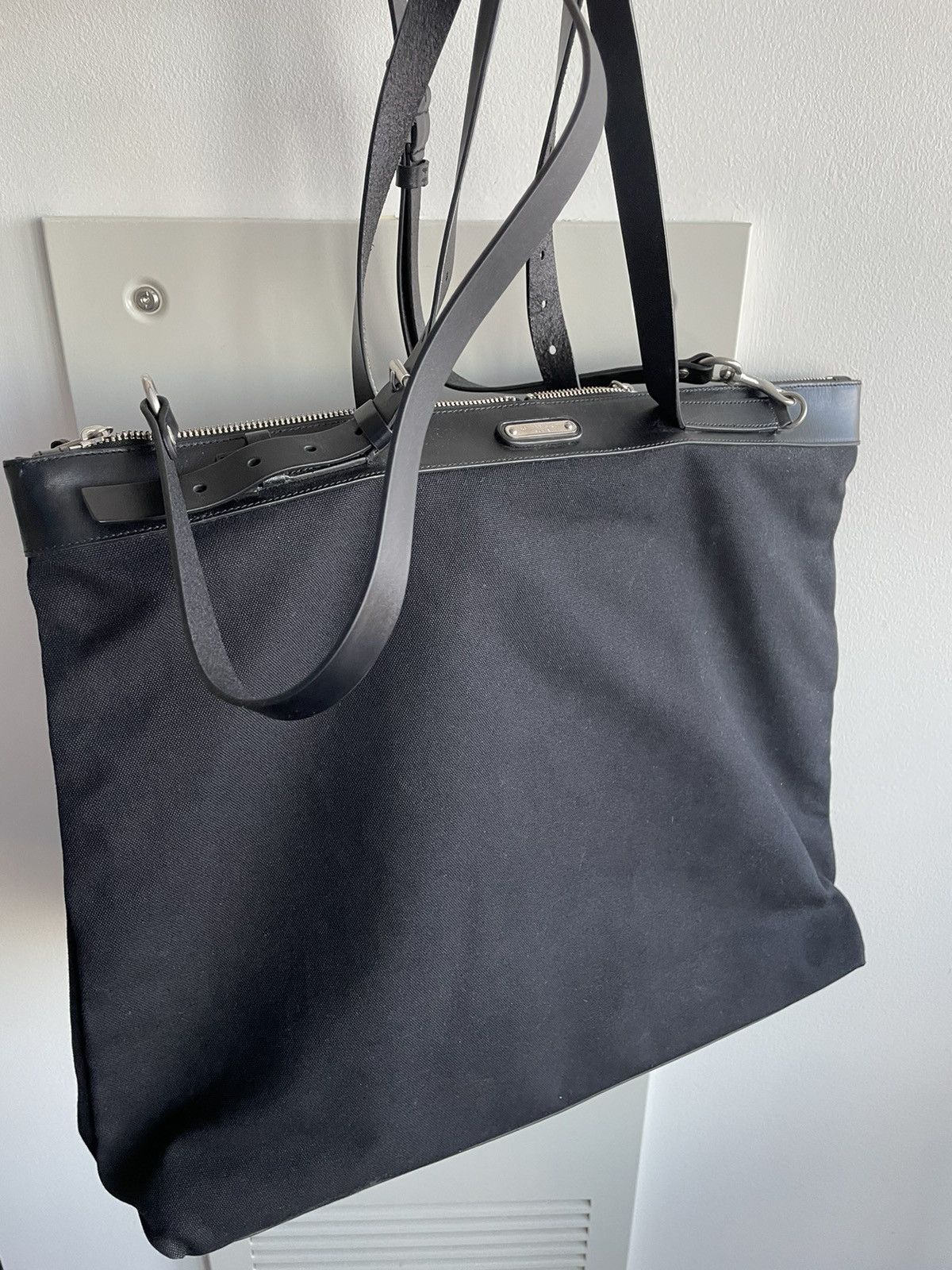 Hedi Slimane × Saint Laurent Paris × Yves Saint Laurent Limited Rare Brand New Runway Canvas Leather Large Tote Bag Size ONE SIZE - 3 Thumbnail