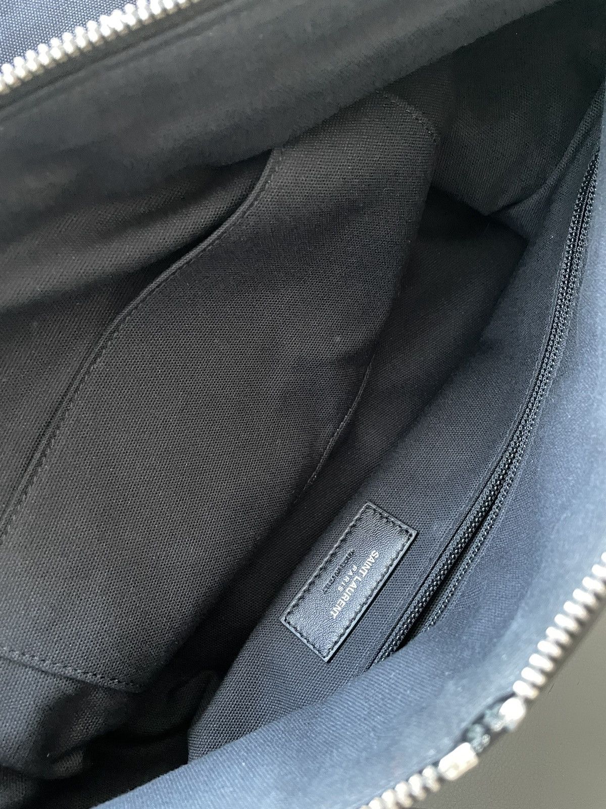 Hedi Slimane × Saint Laurent Paris × Yves Saint Laurent Limited Rare Brand New Runway Canvas Leather Large Tote Bag Size ONE SIZE - 15 Thumbnail
