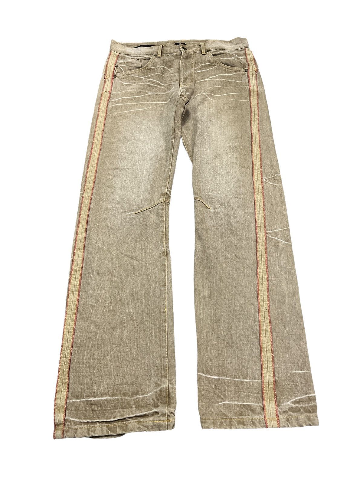 Hysteric Glamour RARE🔥OUTSIDE RED SALVAGE DISTRESSED DENIM PANTS Size US 34 / EU 50 - 2 Thumbnail