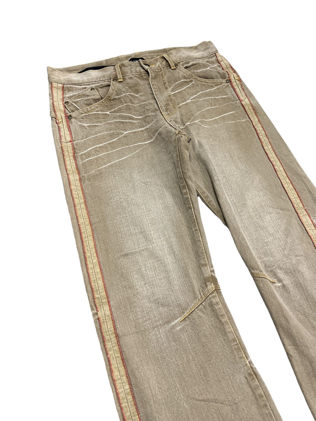Hysteric Glamour RARE🔥OUTSIDE RED SALVAGE DISTRESSED DENIM PANTS Size US 34 / EU 50 - 5 Thumbnail
