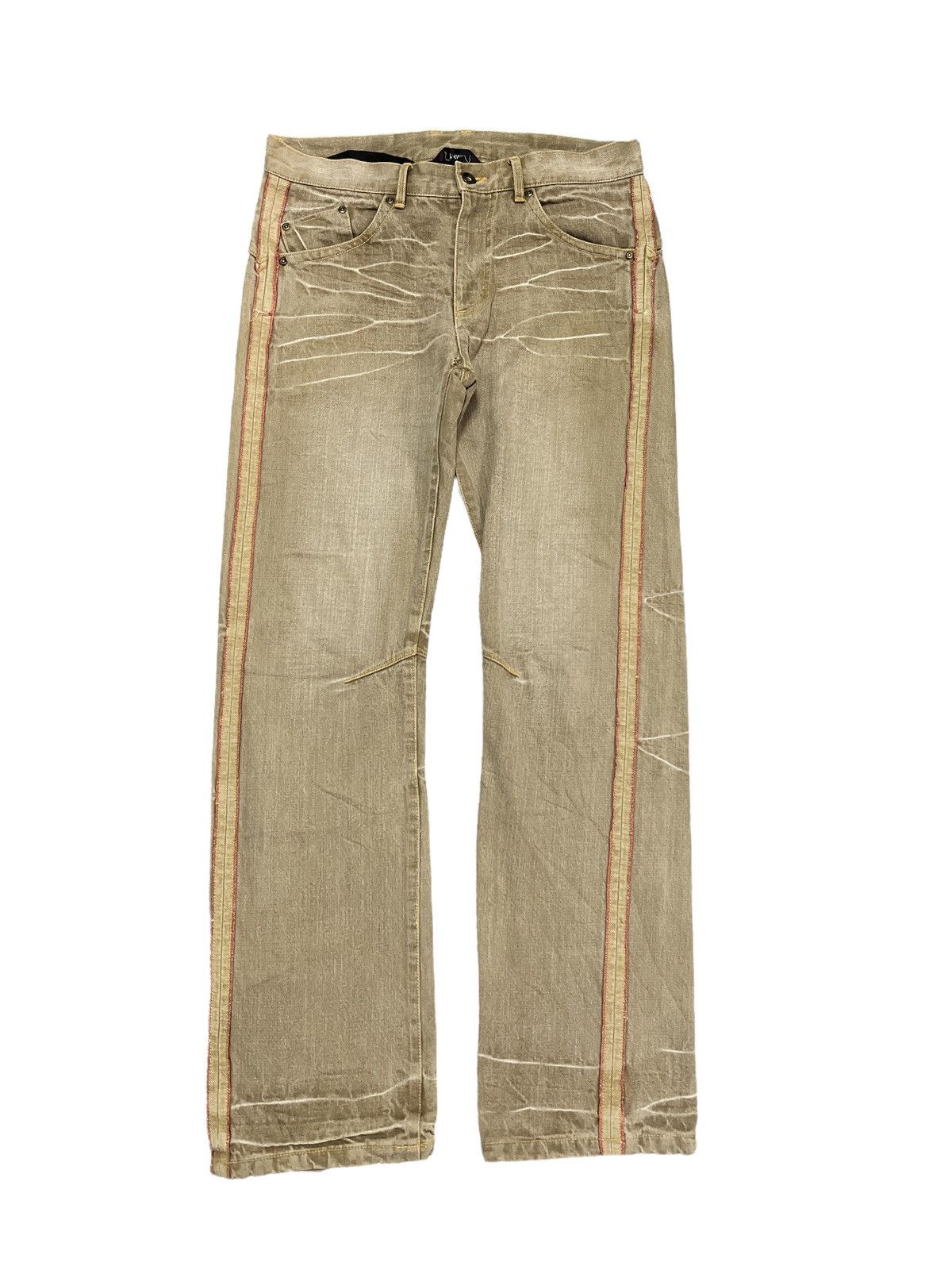 RARE🔥OUTSIDE RED SALVAGE DISTRESSED DENIM PANTS