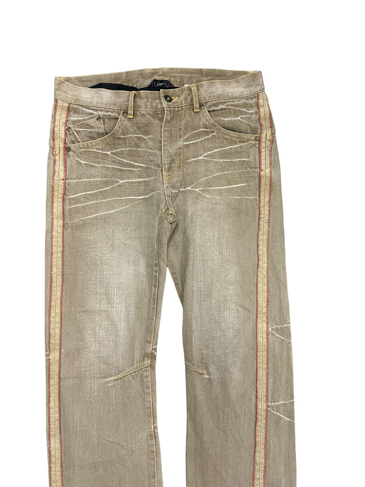 Hysteric Glamour RARE🔥OUTSIDE RED SALVAGE DISTRESSED DENIM PANTS Size US 34 / EU 50 - 3 Thumbnail