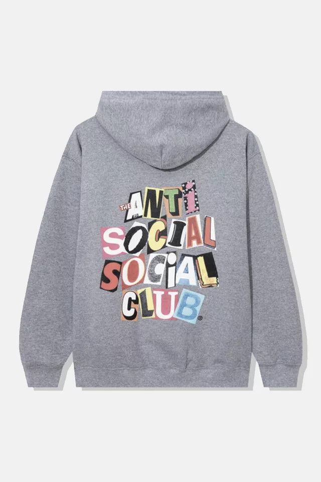 Anti Social Social Club Torn Pages Gray Zip Up Hoodie DS