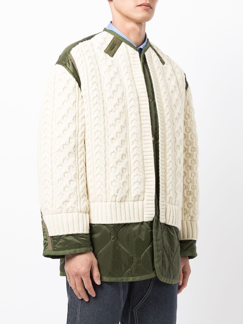Comme des Garcons × Junya Watanabe Junya Watanabe wool knit panel military bomber Size US M / EU 48-50 / 2 - 2 Thumbnail