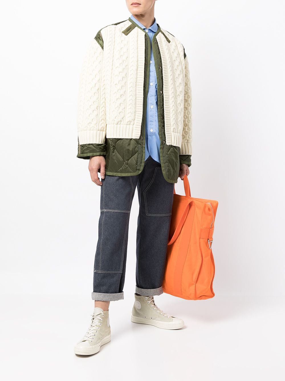 Comme des Garcons × Junya Watanabe Junya Watanabe wool knit panel military bomber Size US M / EU 48-50 / 2 - 1 Thumbnail
