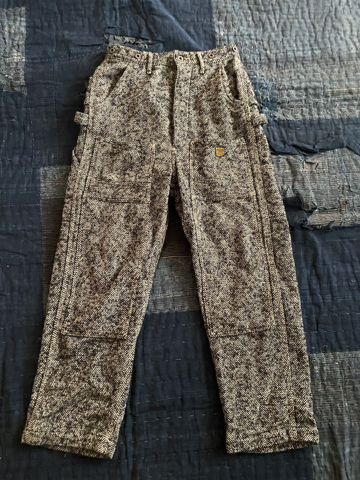 Pre-owned Kapital X Kapital Kountry Kapital Herringbone Lumber Pants In Grey