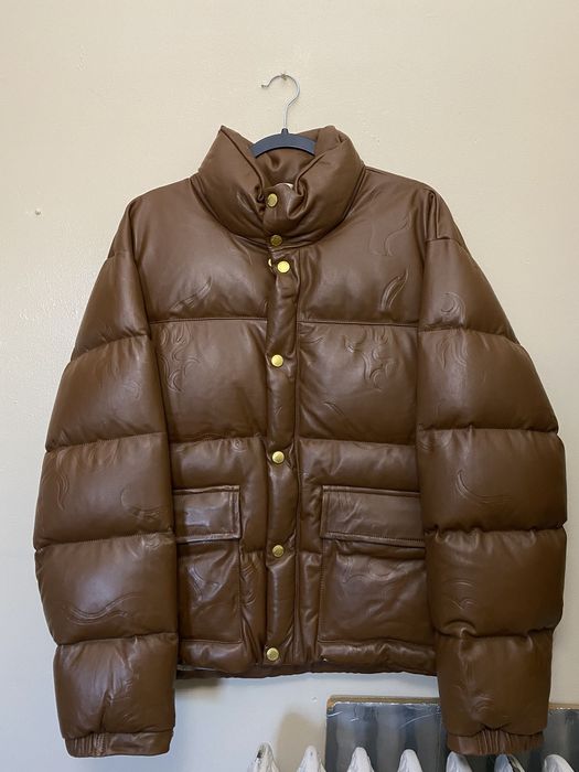 Golf Wang Golf Wang Brown Leather Flame Puffer | Grailed