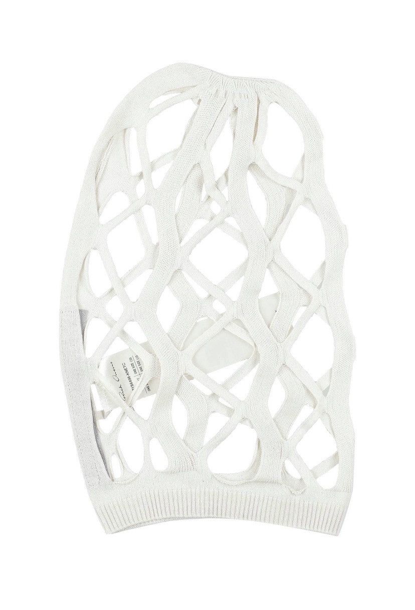 Rick Owens SS21 PHLEGETON BALACLAVA CUTOUT FACE NETMASK OYSTER CASHMERE Size ONE SIZE - 1 Thumbnail