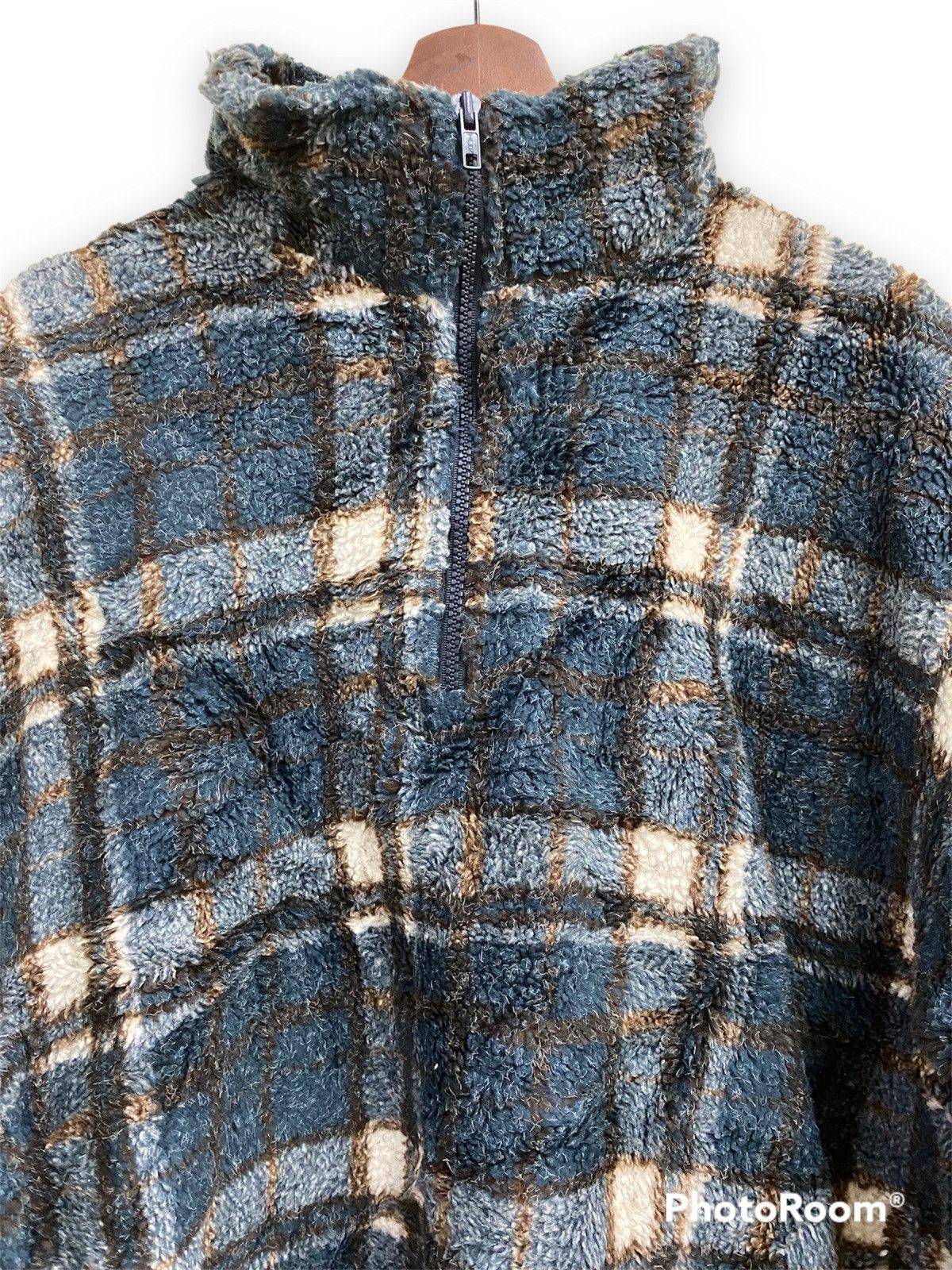 Japanese Brand Vintage Multicolour Checkered Shaggy Fleece Jacket Size US L / EU 52-54 / 3 - 4 Thumbnail