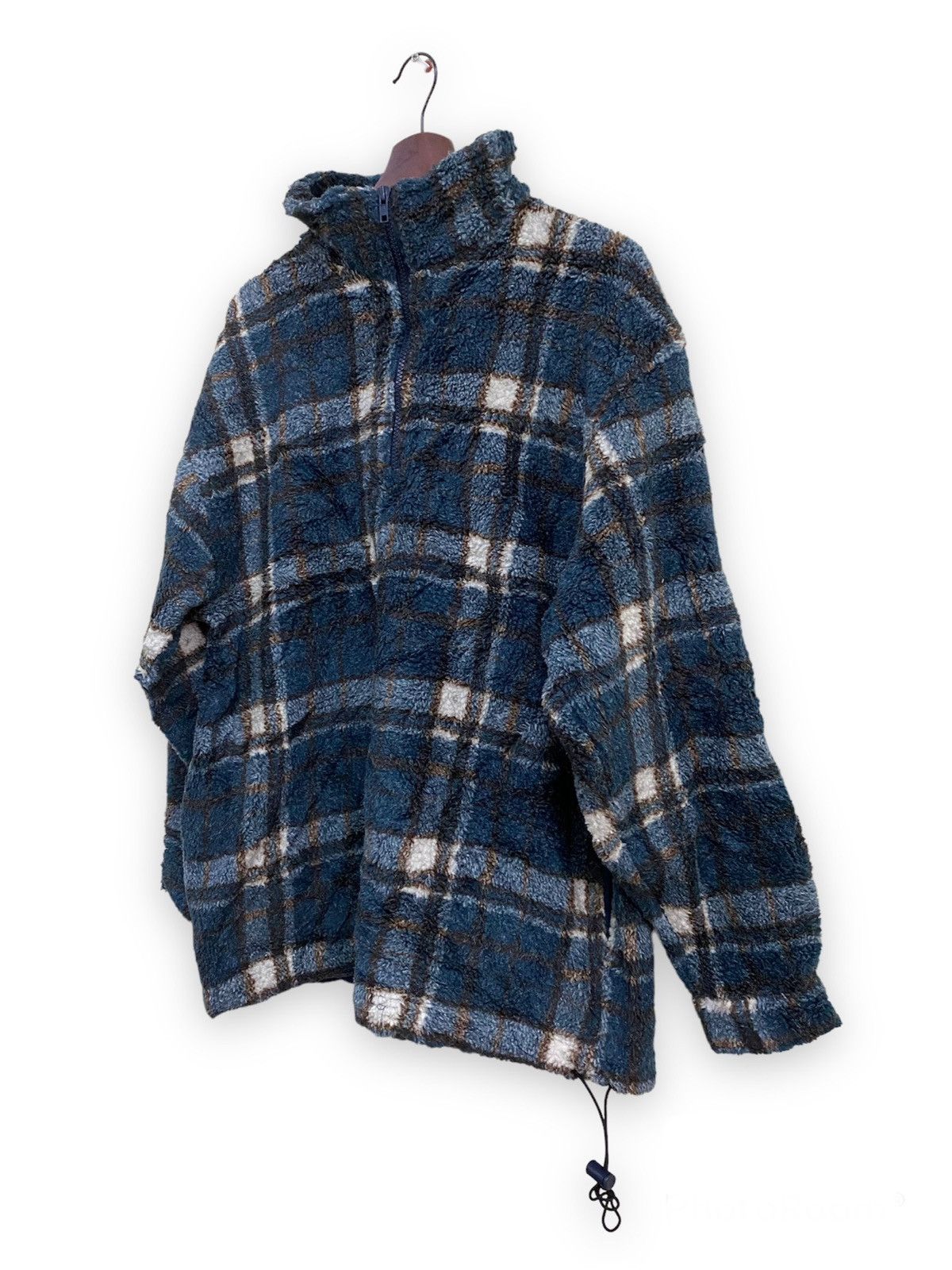 Japanese Brand Vintage Multicolour Checkered Shaggy Fleece Jacket Size US L / EU 52-54 / 3 - 3 Thumbnail
