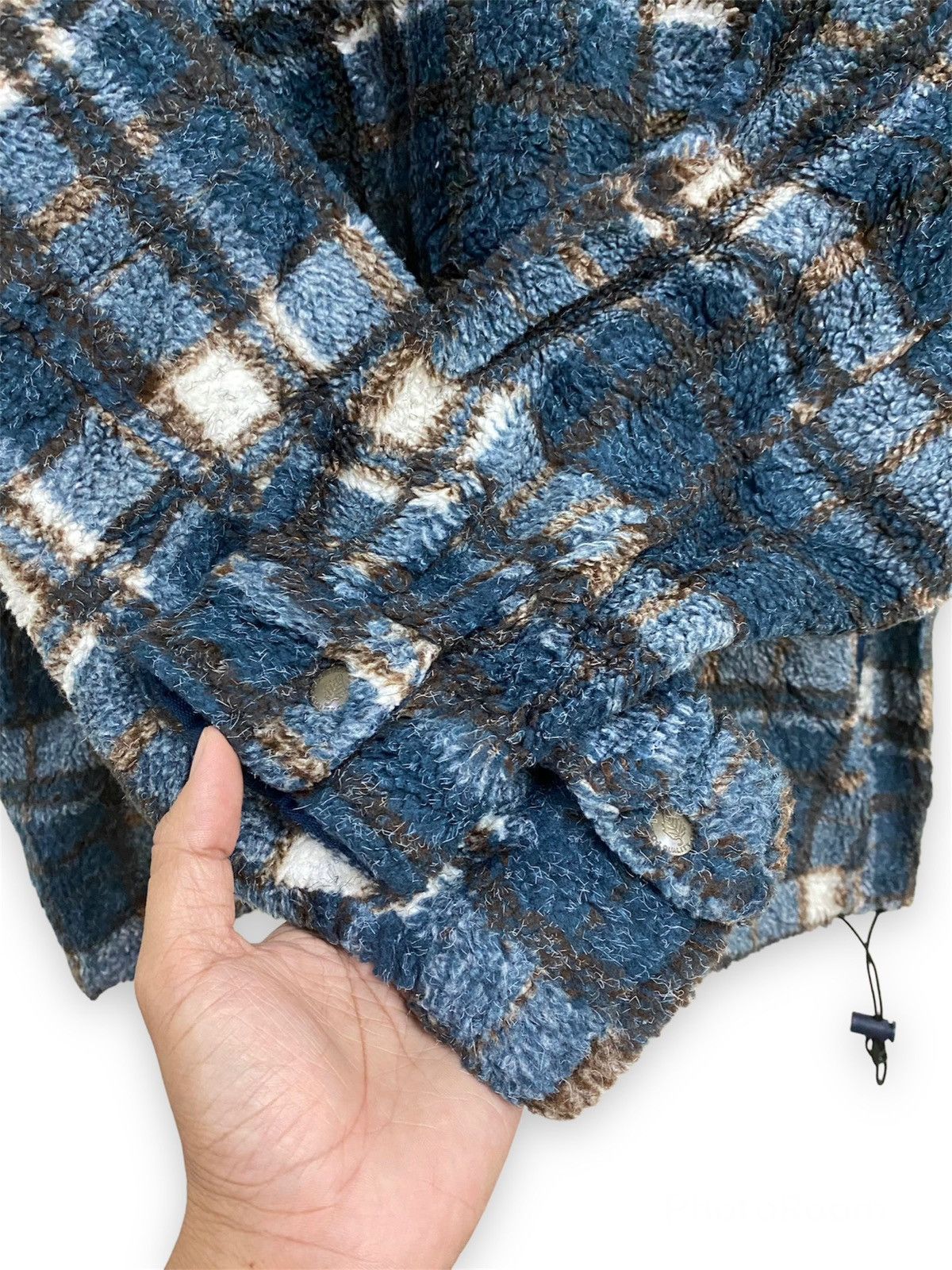Japanese Brand Vintage Multicolour Checkered Shaggy Fleece Jacket Size US L / EU 52-54 / 3 - 8 Thumbnail