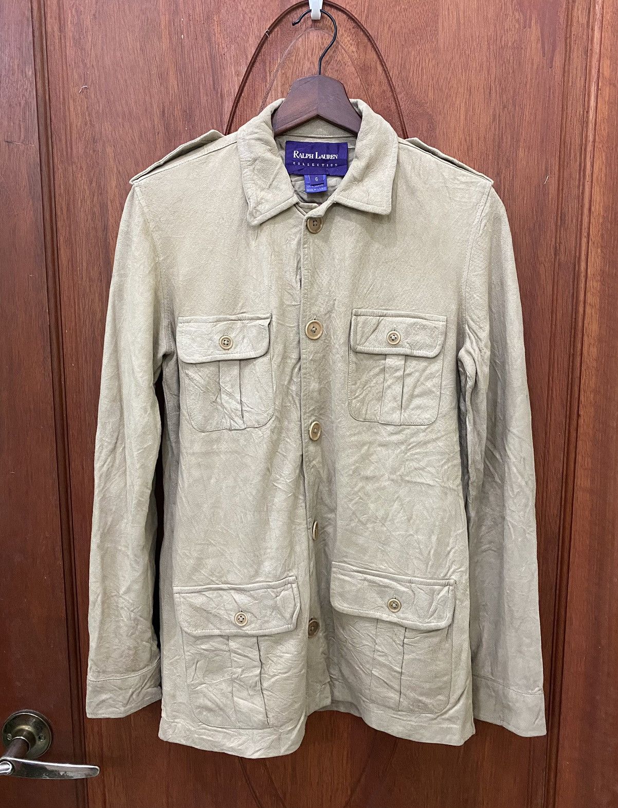 Ralph Lauren × Vintage Vintage Ralph Lauren Purple Label Suede Leather Shirts Size M / US 6-8 / IT 42-44 - 1 Thumbnail