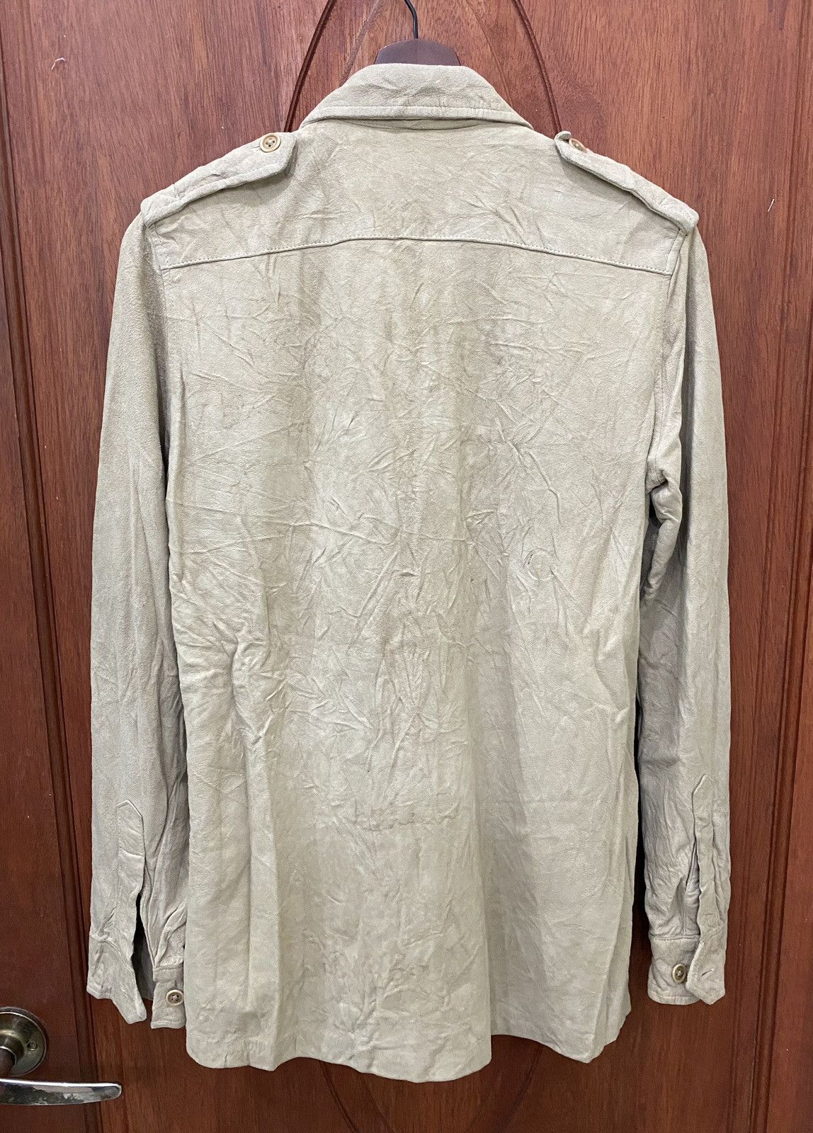 Ralph Lauren × Vintage Vintage Ralph Lauren Purple Label Suede Leather Shirts Size M / US 6-8 / IT 42-44 - 4 Thumbnail