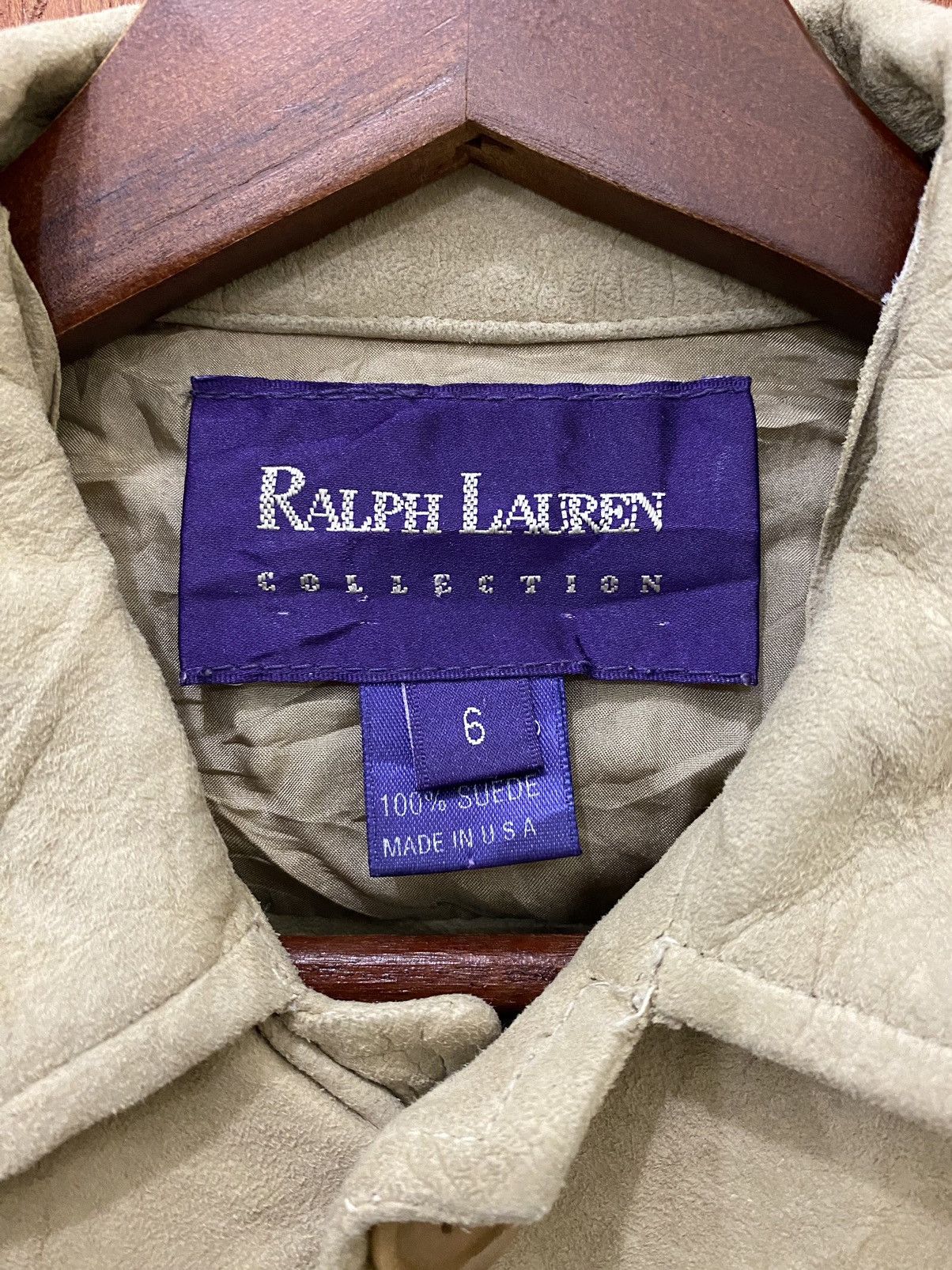 Ralph Lauren × Vintage Vintage Ralph Lauren Purple Label Suede Leather Shirts Size M / US 6-8 / IT 42-44 - 7 Thumbnail