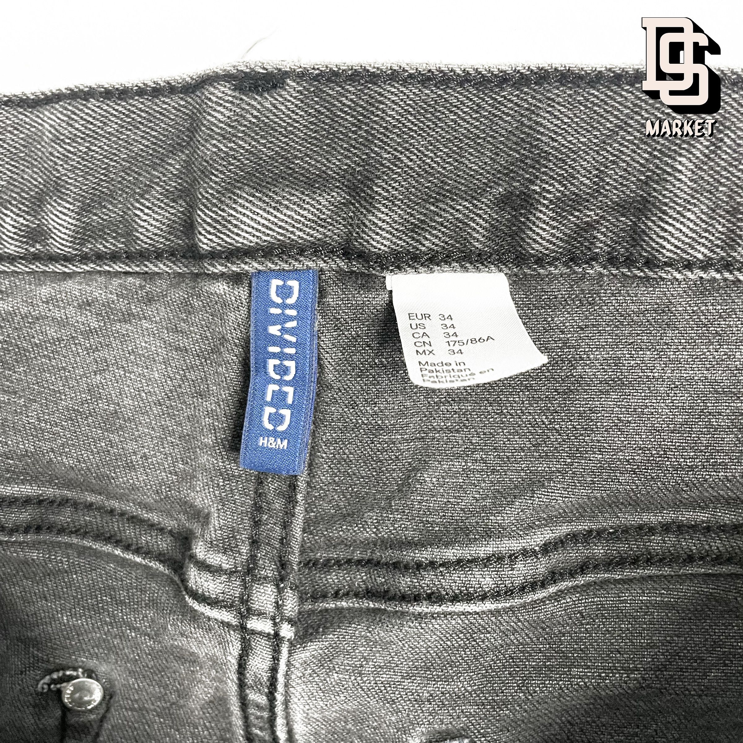 H&M H&M DIVIDED DISTRESSED ZIPPER JEANS DENIM 34 BLACK Size US 34 / EU 50 - 3 Thumbnail