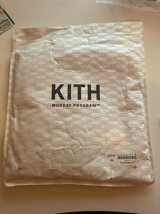 Kith Kith Blue Moroccan tile Box Logo Tee Deadstock White | Grailed