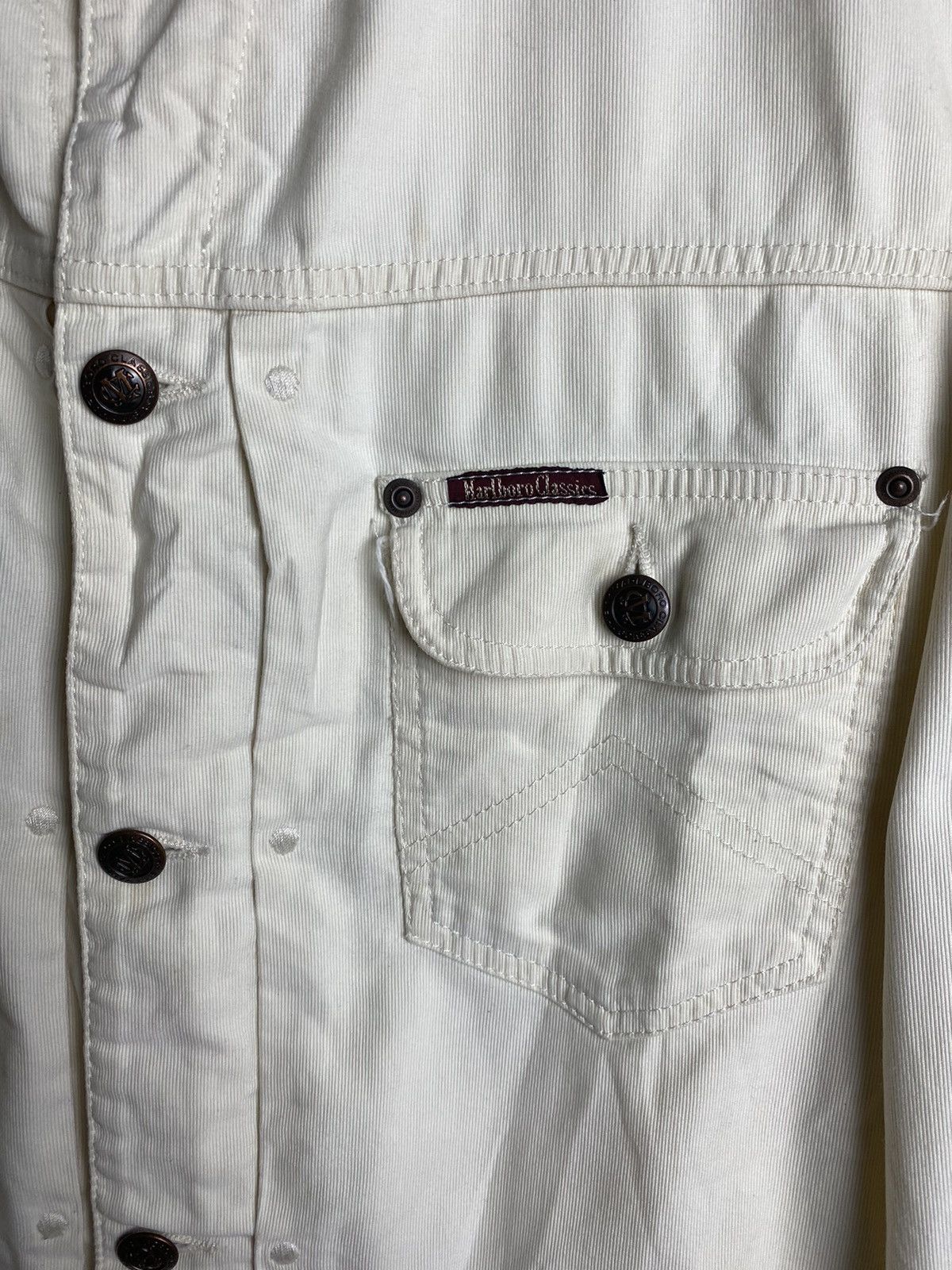 Marlboro Classics Malboro Classics Trucker Cream Jacket Made in Italy Size S / US 4 / IT 40 - 3 Thumbnail