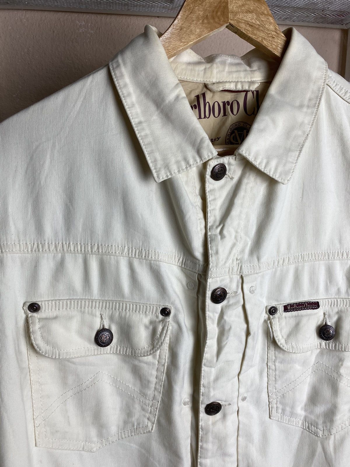 Marlboro Classics Malboro Classics Trucker Cream Jacket Made in Italy Size S / US 4 / IT 40 - 5 Thumbnail