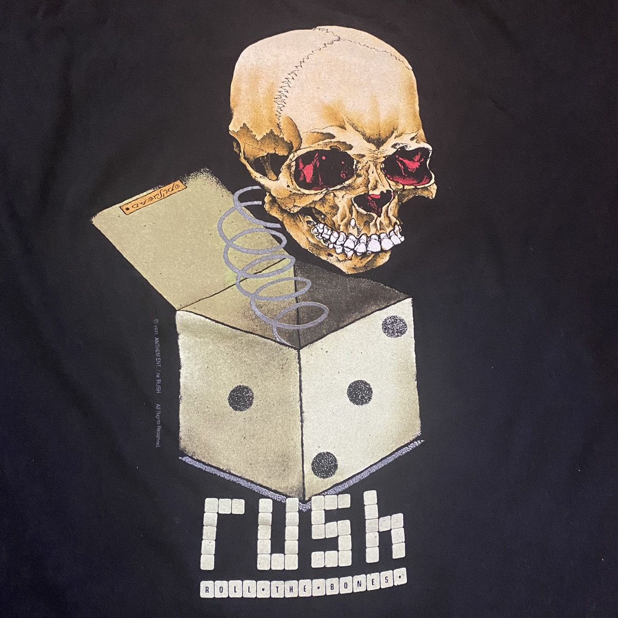 Band Tees × Vintage Vintage 1991 Rush - Roll The Bones, Pushead Size US XL / EU 56 / 4 - 3 Thumbnail