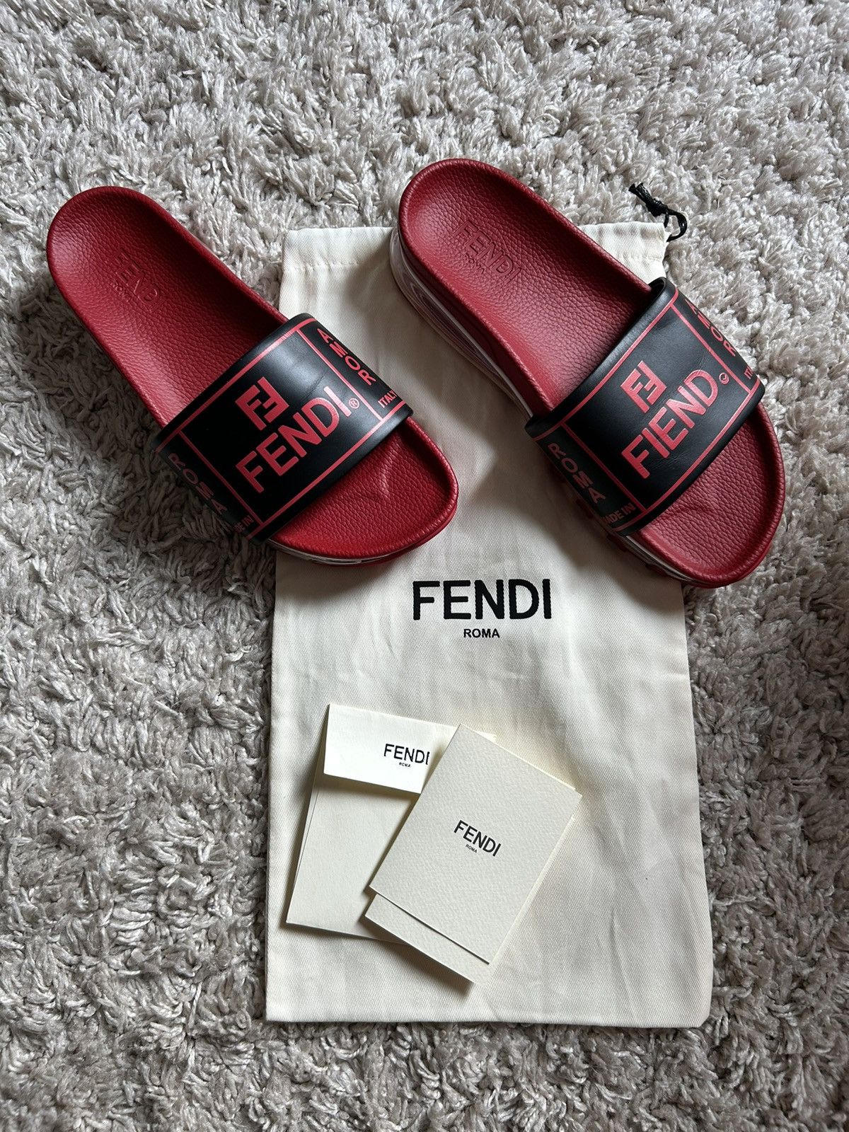 Fendi Fendi fiend amor Roma air soles slides | Grailed