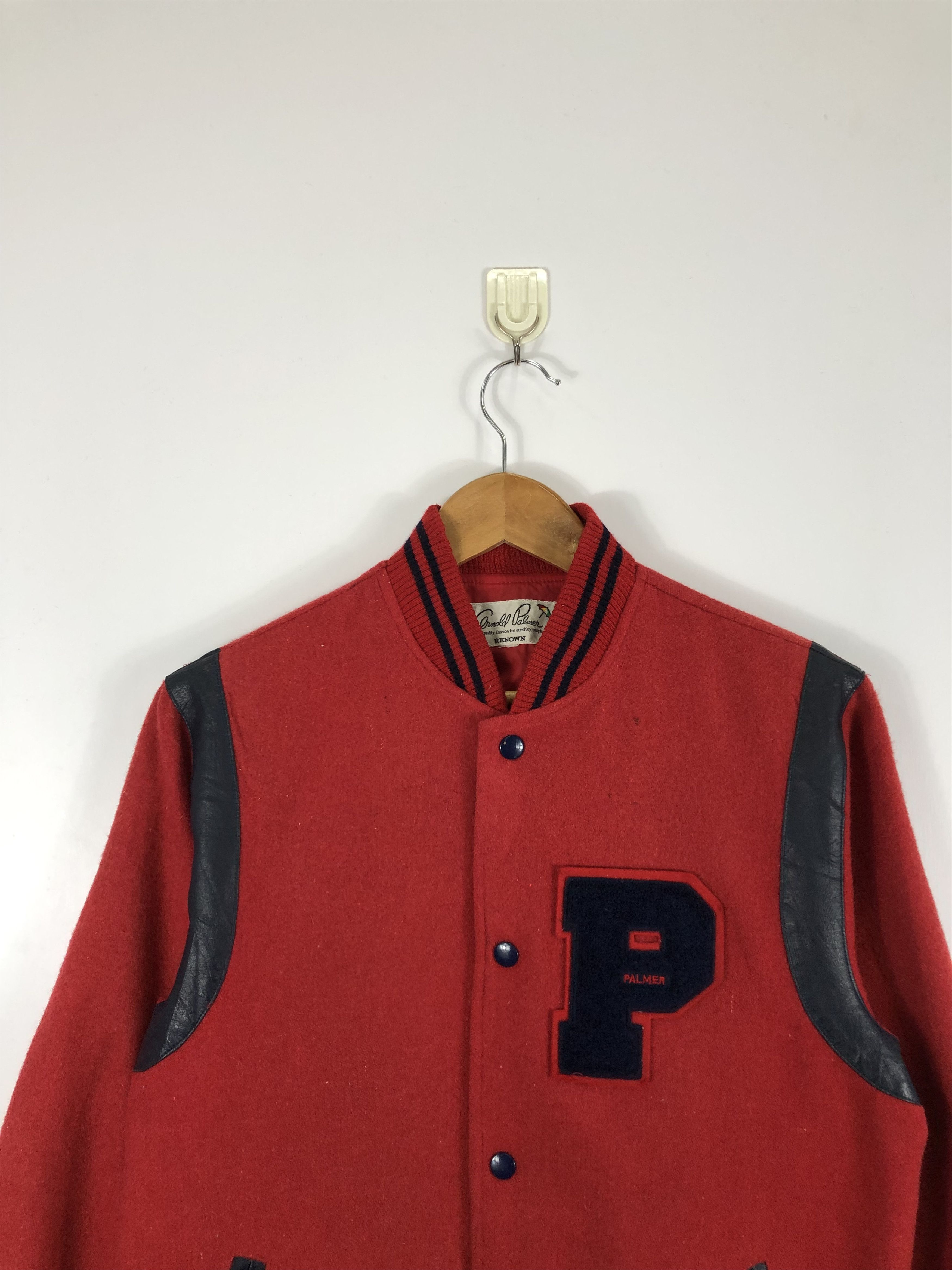Vintage Vintage 80s Arnold Palmer Varsity Jacket Red V0270 Size US M / EU 48-50 / 2 - 2 Thumbnail