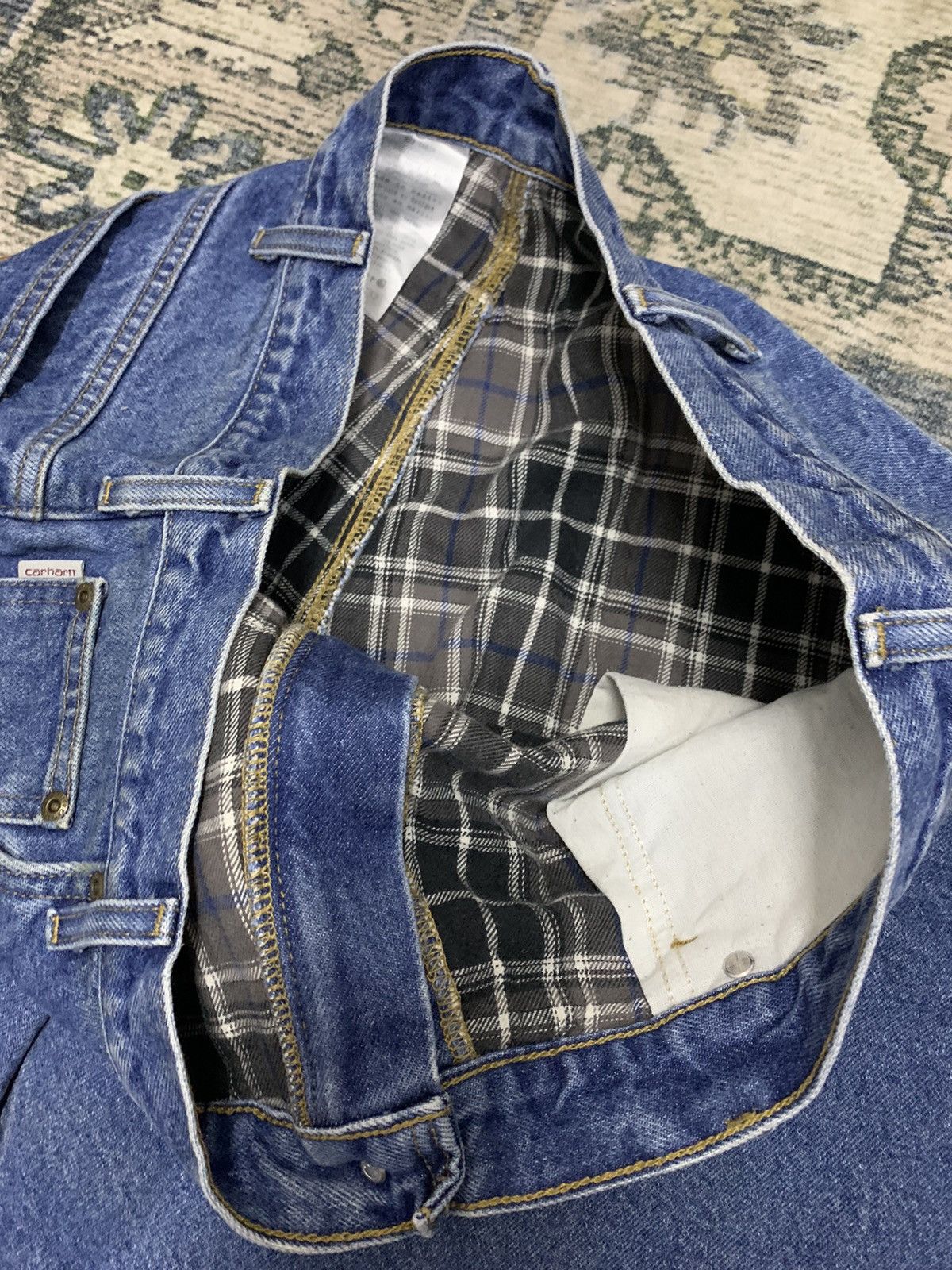 Carhartt × Vintage Carhartt Jeans Denim Flannel Lining Size US 40 / EU 56 - 6 Thumbnail