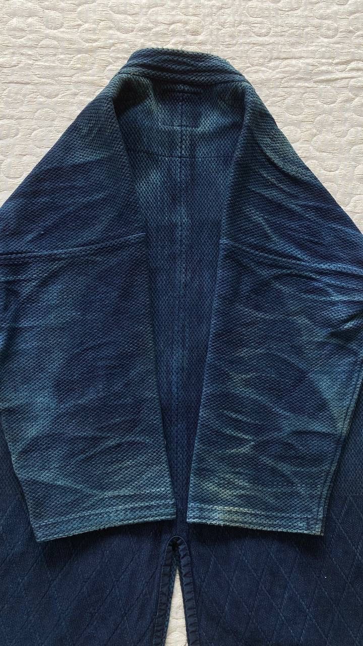 Indigo Vintage 60s Kendo Kimono Boro Wild Character Design Size US L / EU 52-54 / 3 - 8 Thumbnail