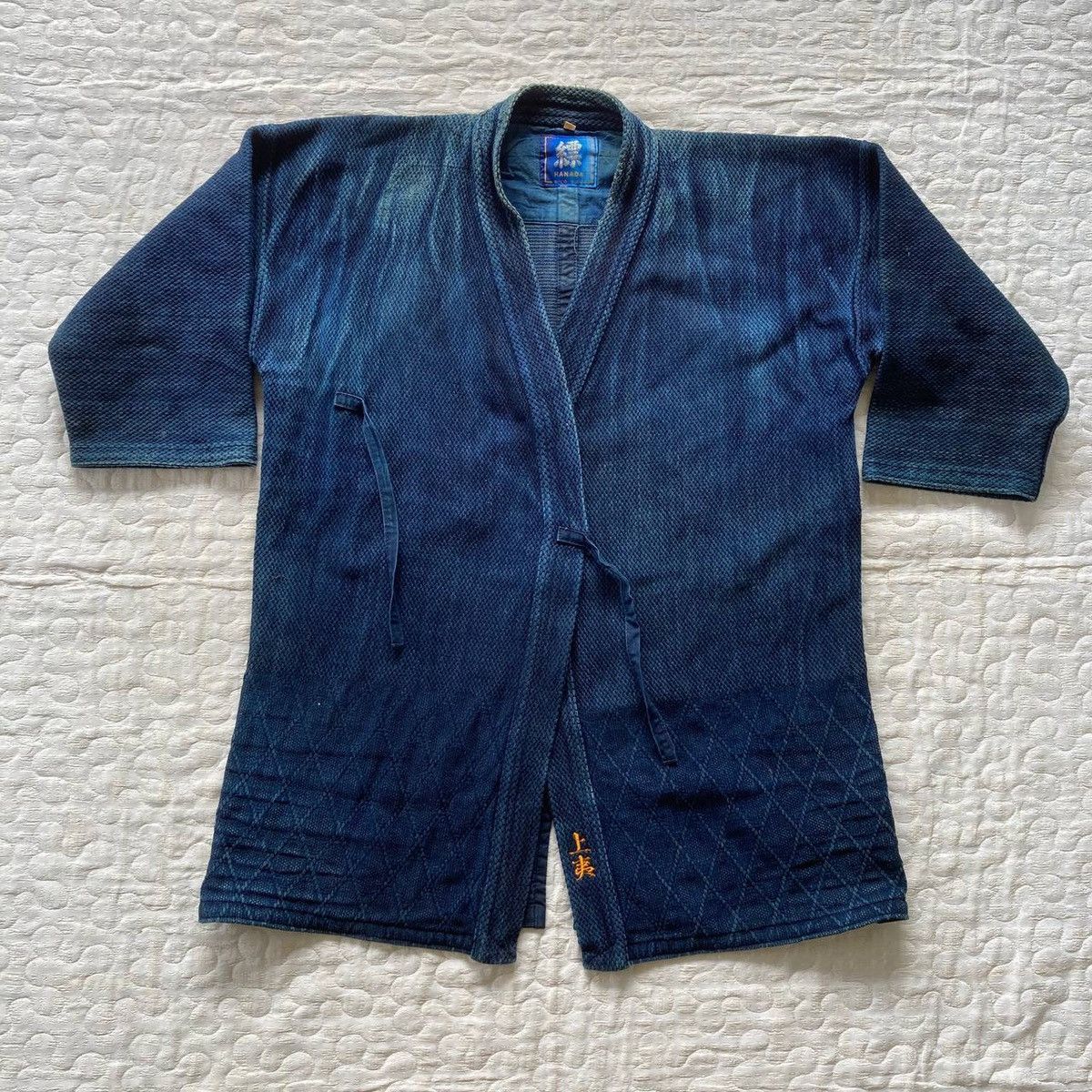 Indigo Vintage 60s Kendo Kimono Boro Wild Character Design Size US L / EU 52-54 / 3 - 1 Thumbnail