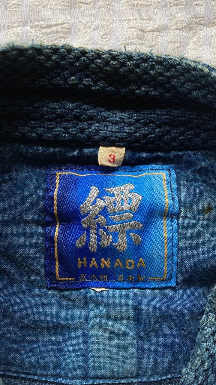 Indigo Vintage 60s Kendo Kimono Boro Wild Character Design Size US L / EU 52-54 / 3 - 5 Thumbnail