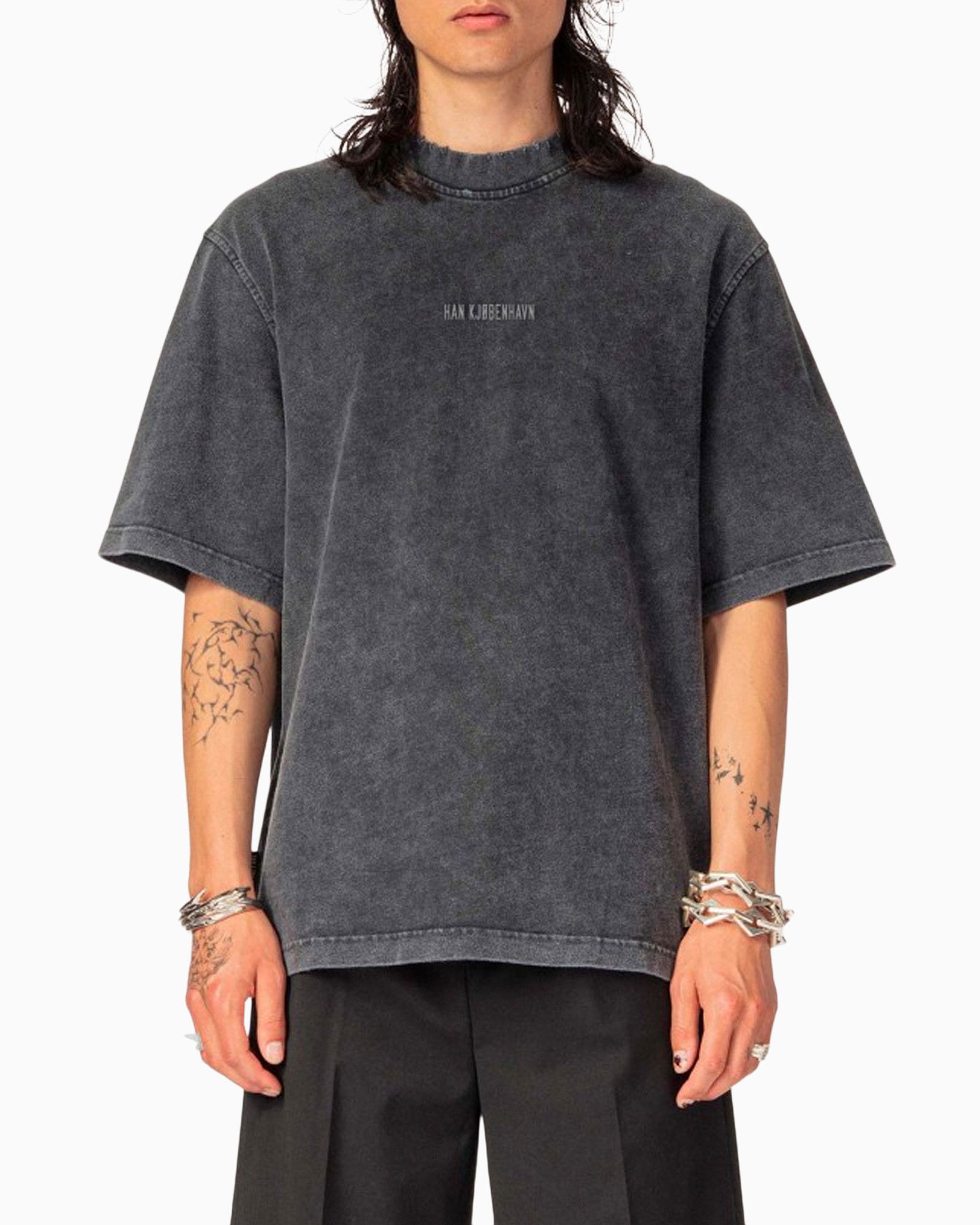 Han Kjobenhavn Distressed Logo Grey T-Shirt Size US L / EU 52-54 / 3 - 1 Thumbnail