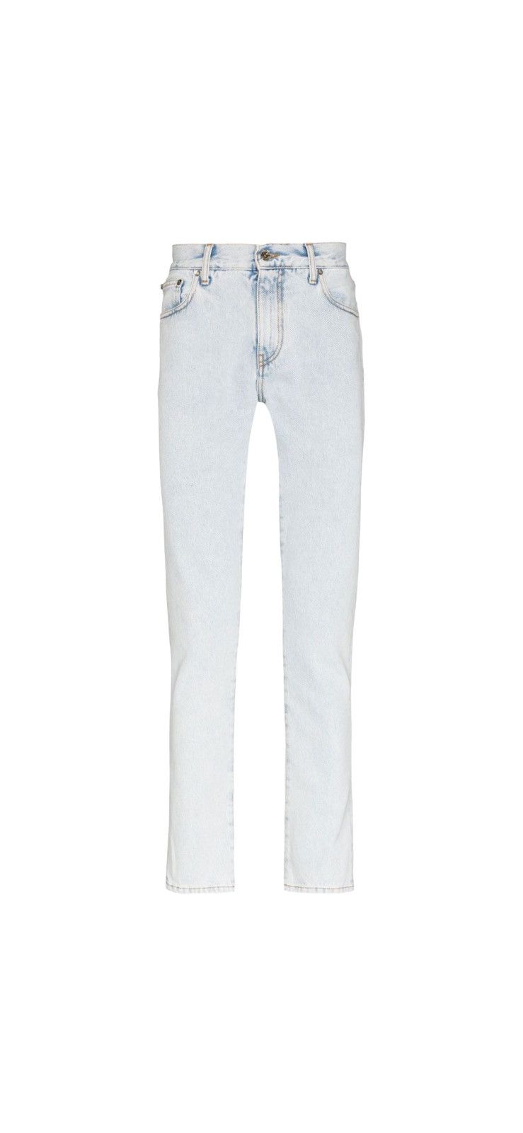 Off White Diagonal Striped Pocket Skinny Jeans