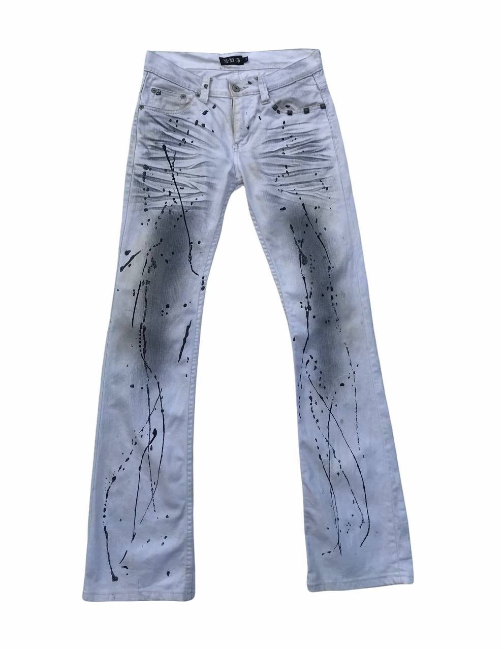 Japanese Brand Rare Skull Flared Paint Splash Fashion Pants Size 28" / US 6 / IT 42 - 1 Thumbnail