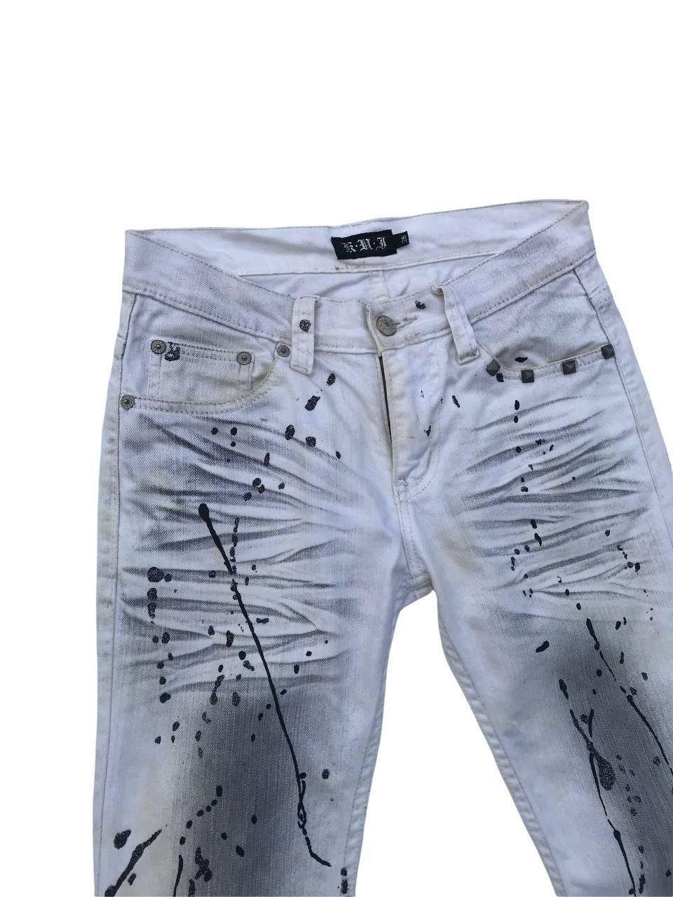 Japanese Brand Rare Skull Flared Paint Splash Fashion Pants Size 28" / US 6 / IT 42 - 4 Thumbnail