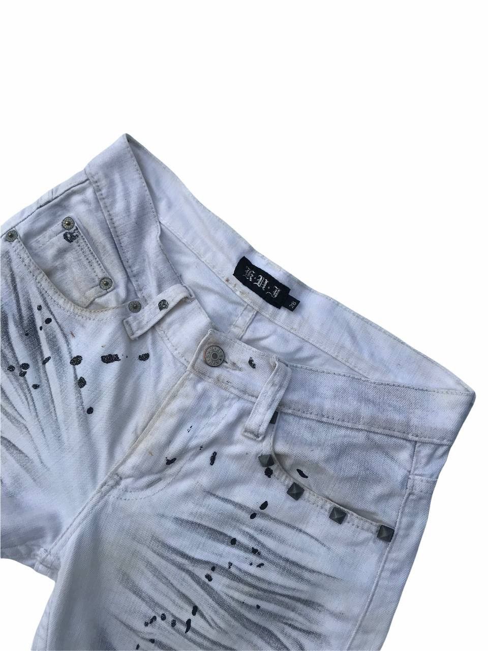 Japanese Brand Rare Skull Flared Paint Splash Fashion Pants Size 28" / US 6 / IT 42 - 3 Thumbnail
