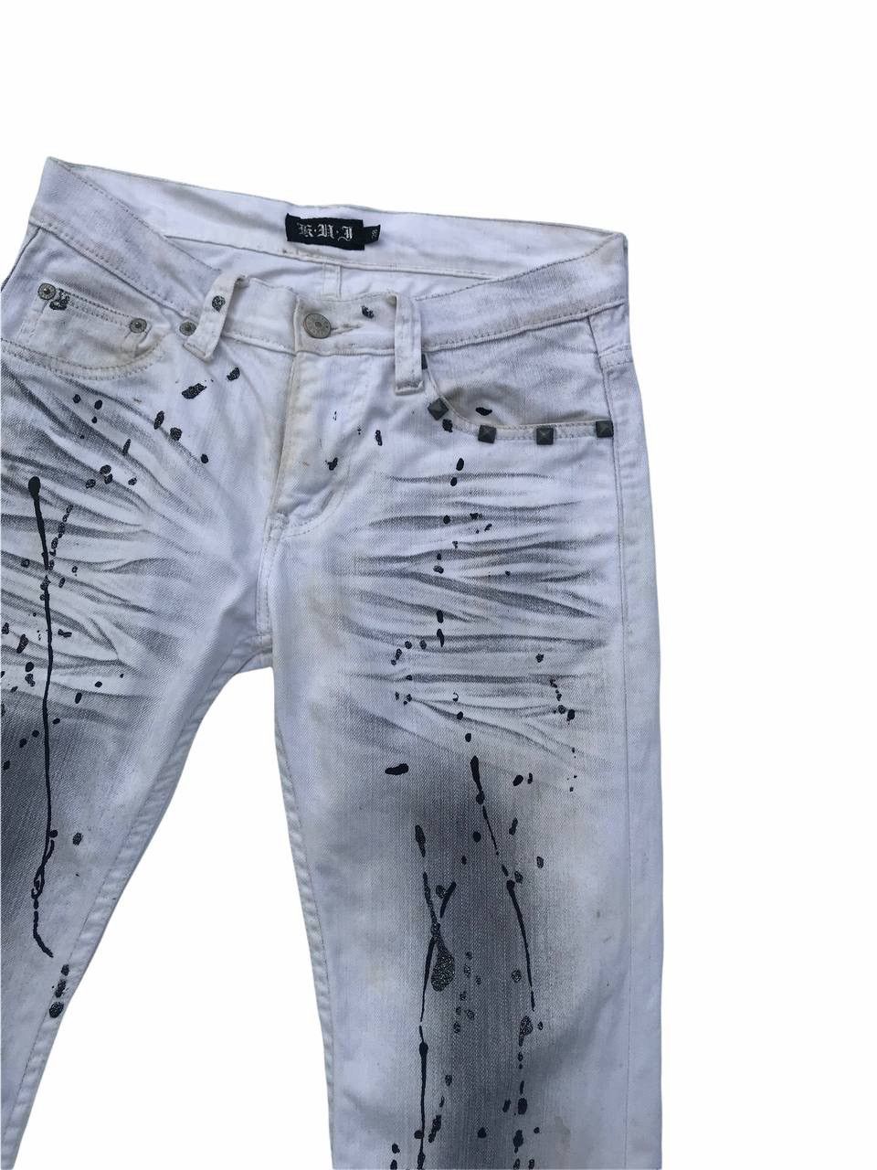 Japanese Brand Rare Skull Flared Paint Splash Fashion Pants Size 28" / US 6 / IT 42 - 9 Thumbnail