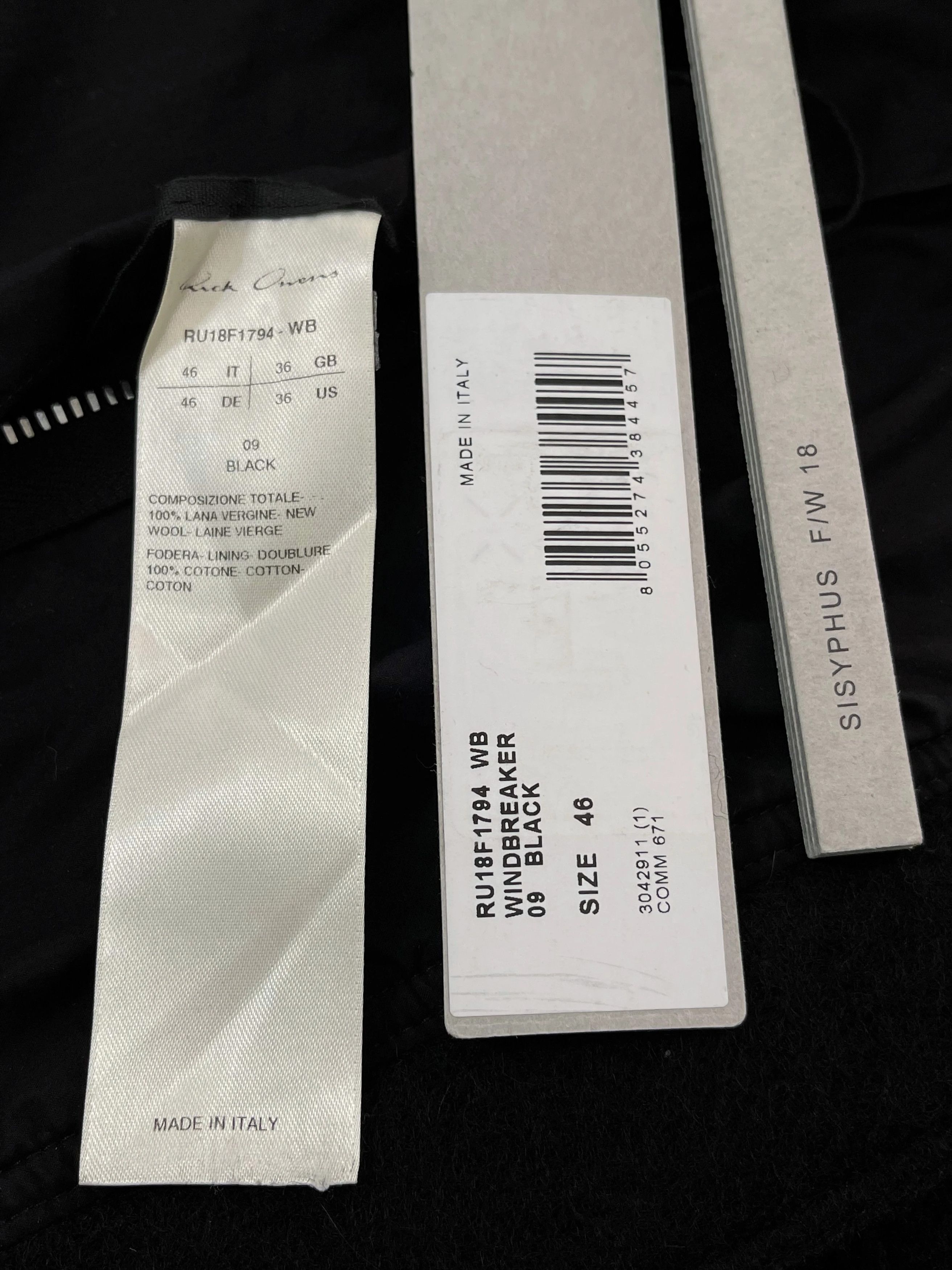 Rick Owens *Final Drop* Rick Owens FW18 Boiled Wool Windbreaker Size US M / EU 48-50 / 2 - 4 Thumbnail