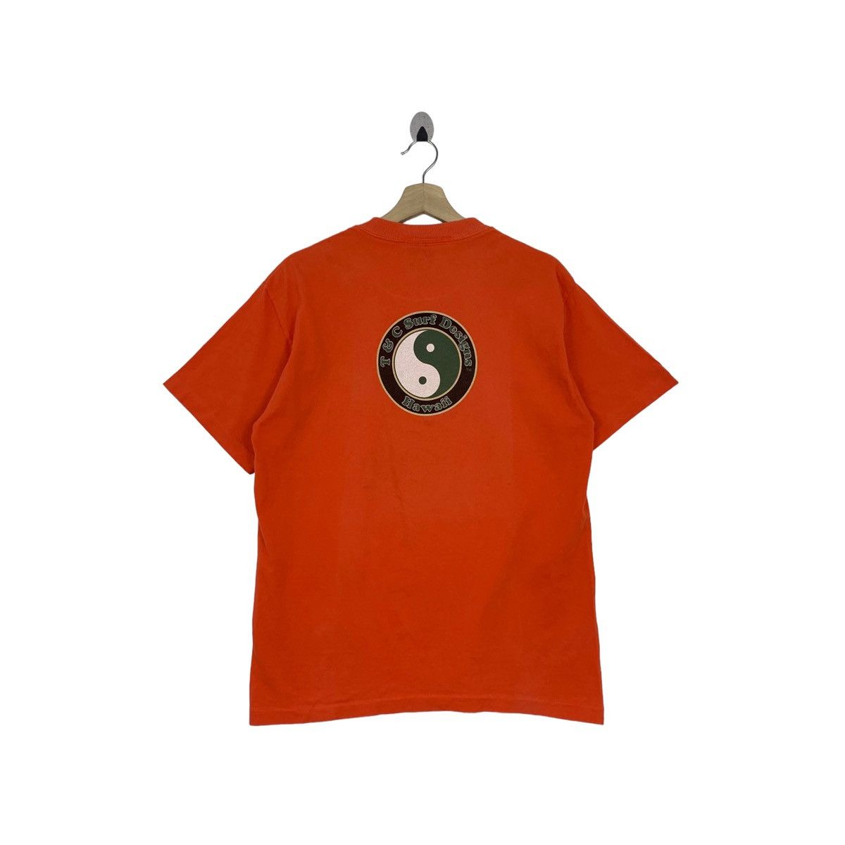 Rare!!Vintage T&C SURF big logo printed Surfing tshirt