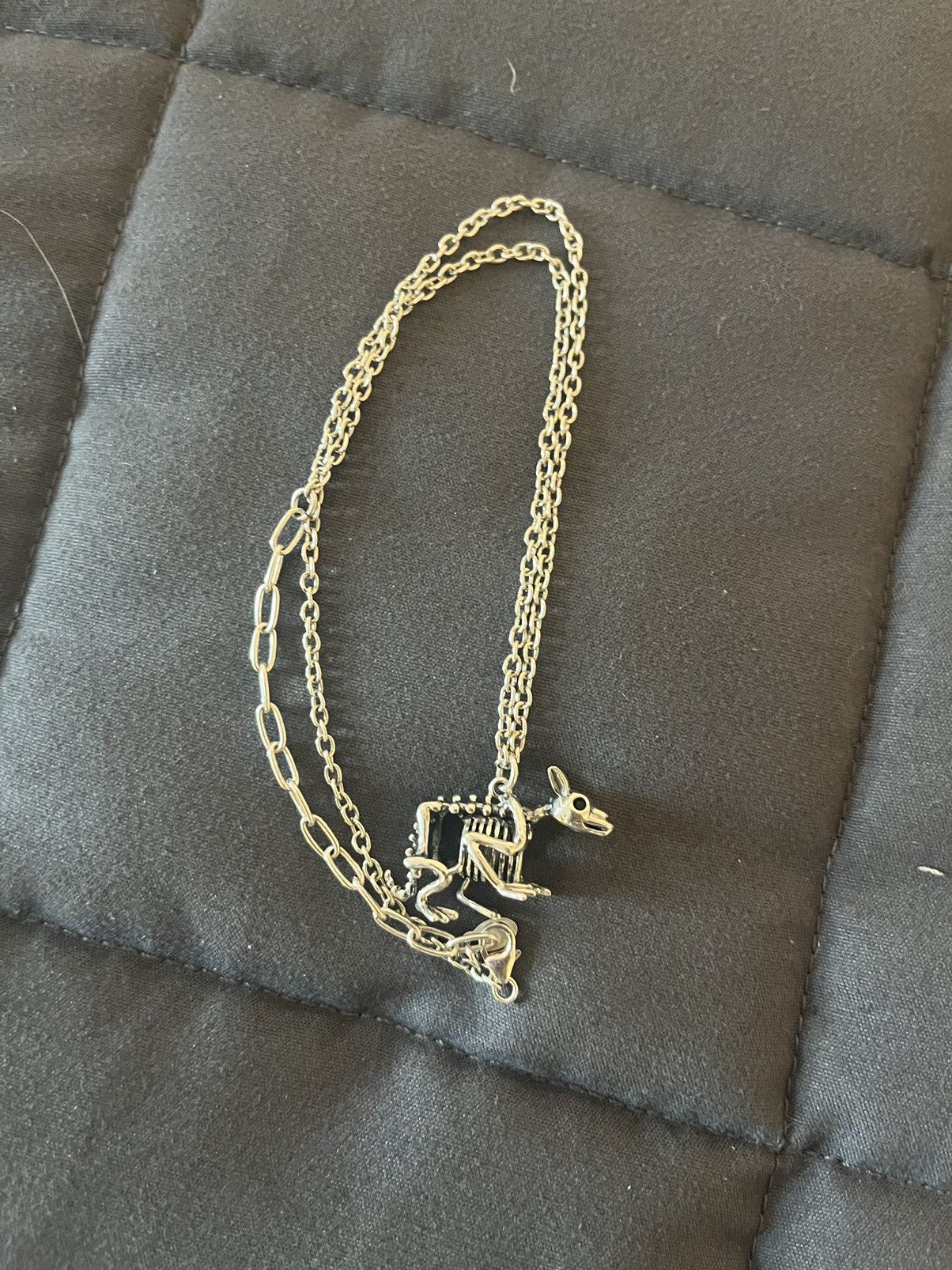 Other 925 sterling silver rabbit skeleton pendant and chain. Size ONE SIZE - 1 Preview