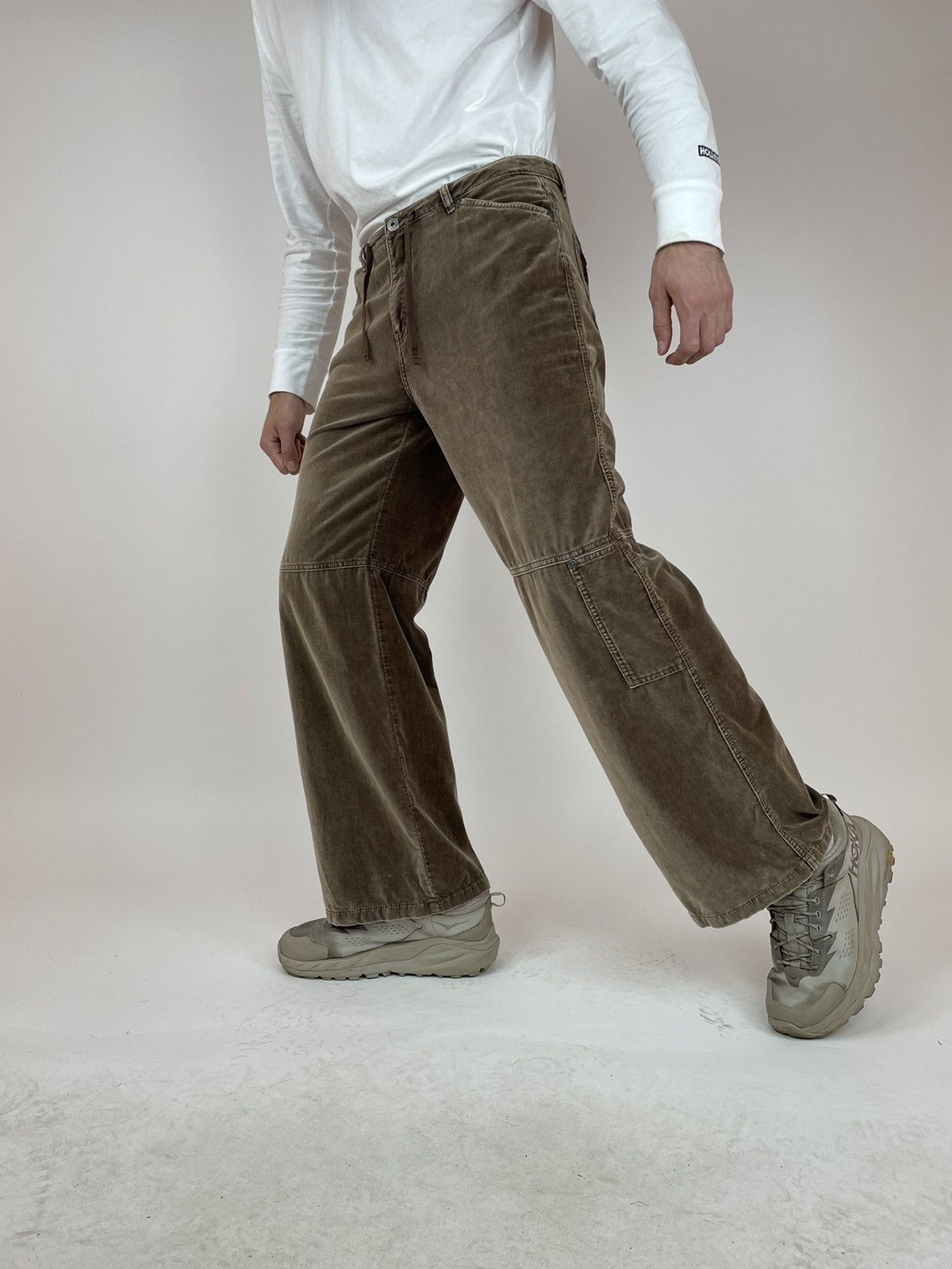 Vintage DIDI Velour Wide Leg brown Pants size 40 Size US 32 / EU 48 - 4 Thumbnail