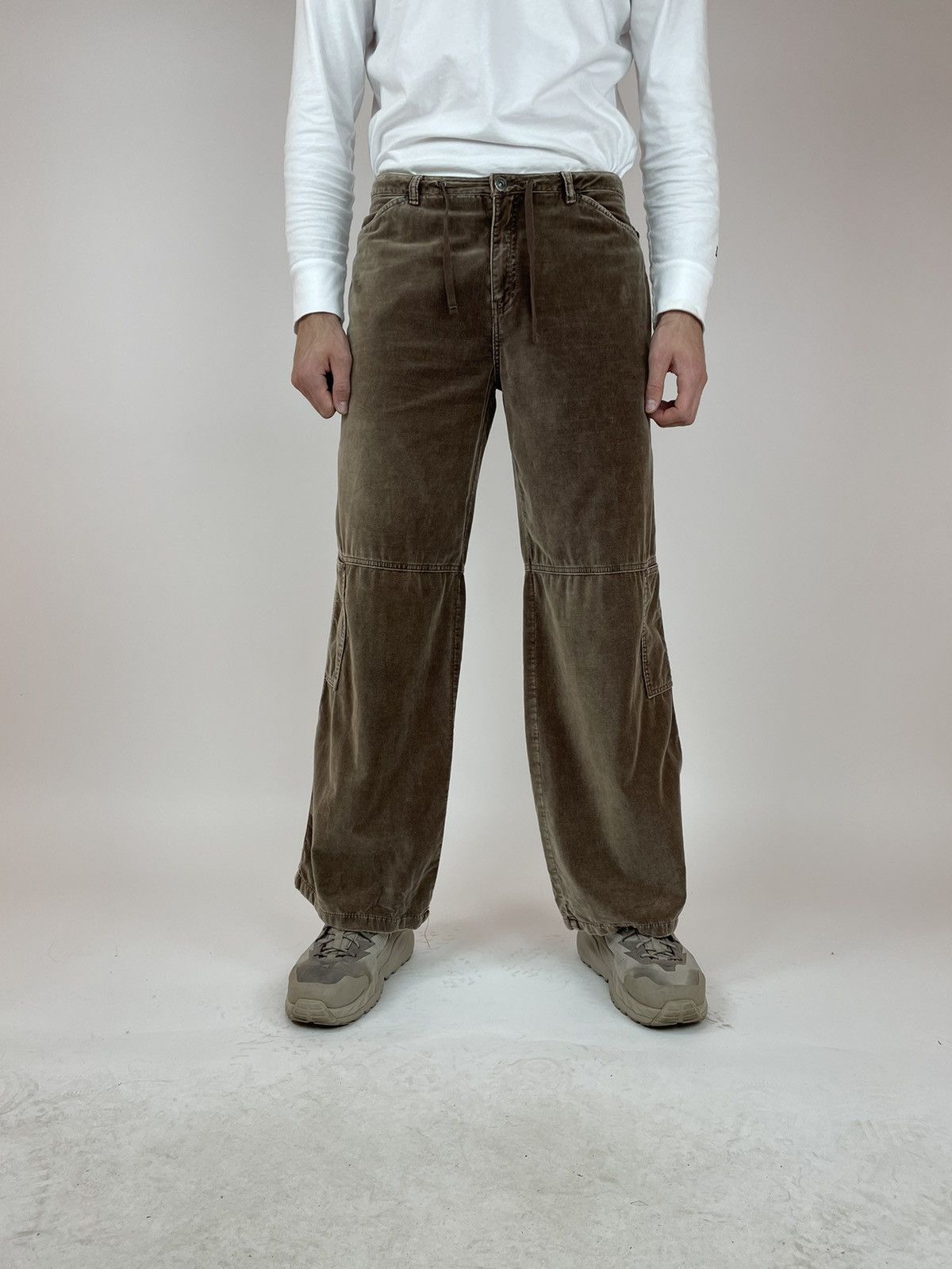 Vintage DIDI Velour Wide Leg brown Pants size 40 Size US 32 / EU 48 - 2 Thumbnail