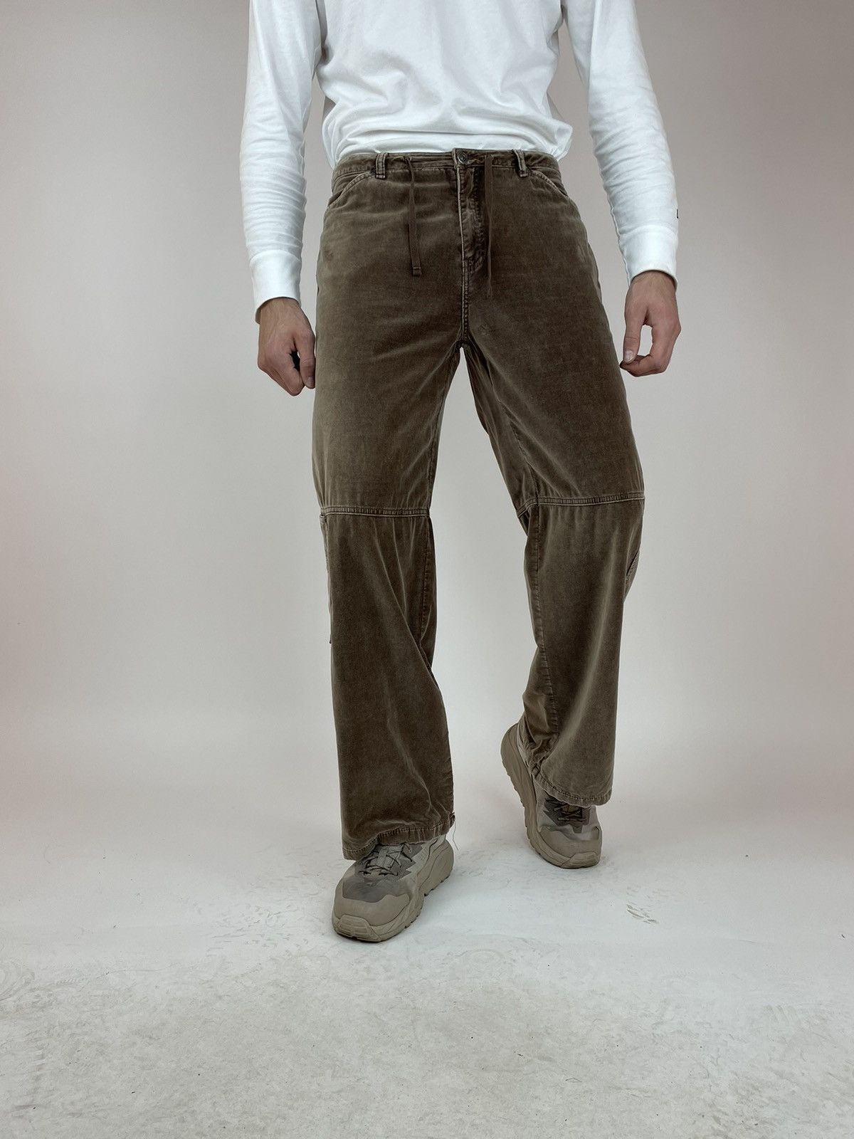 Vintage DIDI Velour Wide Leg brown Pants size 40 Size US 32 / EU 48 - 3 Thumbnail