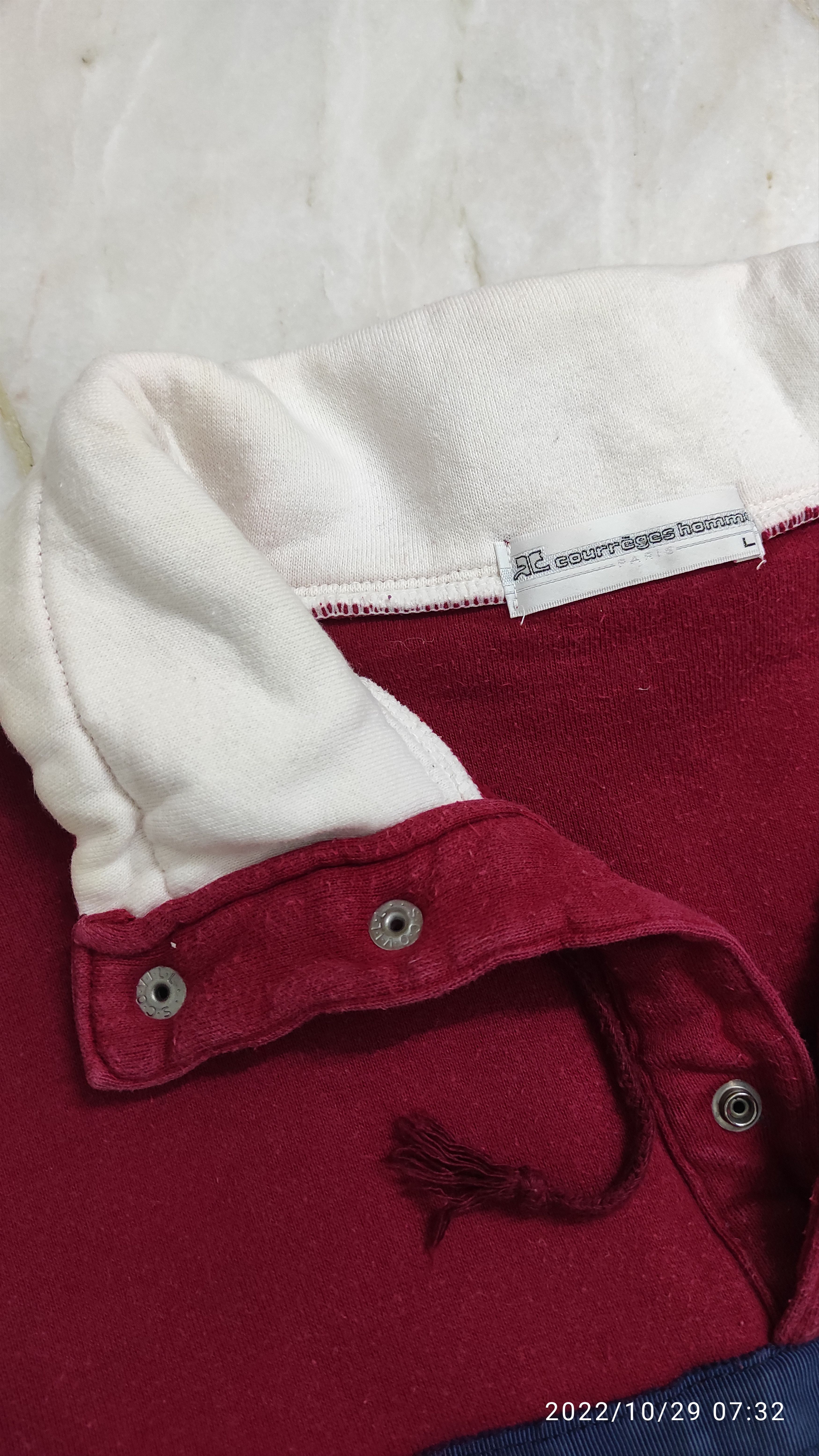 Andre Courreges COURREGES HOMME PARIS PULL OVER RAGLAN COLOR BLOCK SWEATS Size US L / EU 52-54 / 3 - 11 Thumbnail