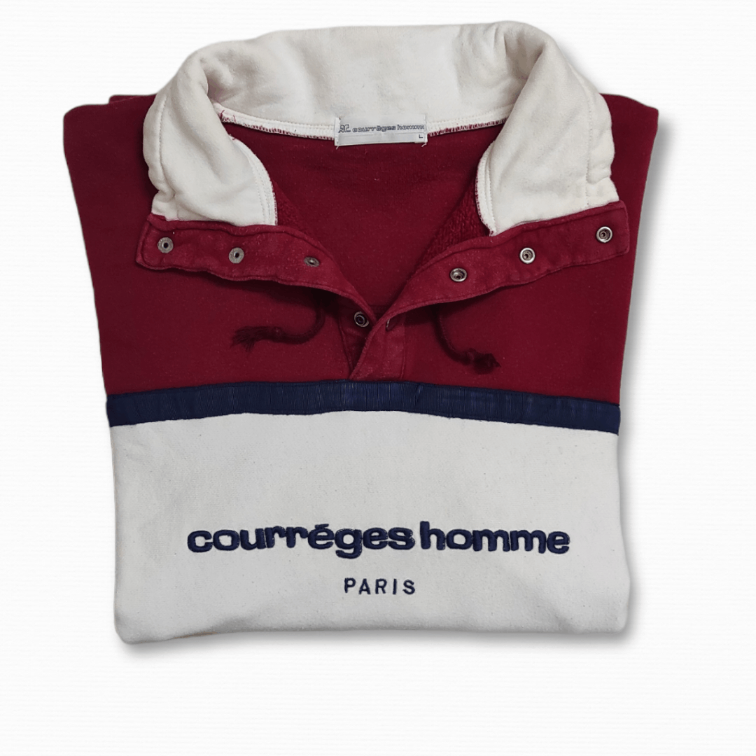 Andre Courreges COURREGES HOMME PARIS PULL OVER RAGLAN COLOR BLOCK SWEATS Size US L / EU 52-54 / 3 - 15 Thumbnail