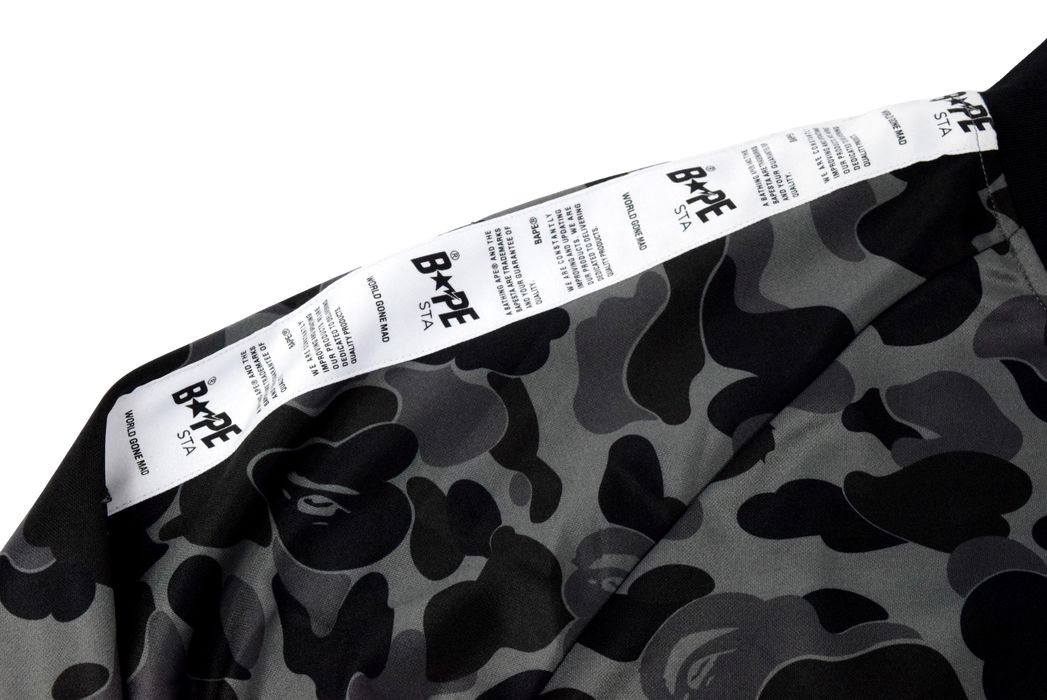 Bape NEW Black camo bapesta tape track jacket | Grailed