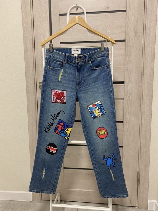 Streetwear Keith Haring X Alice+Olivia Byron Patchwork Sequin Pants ...