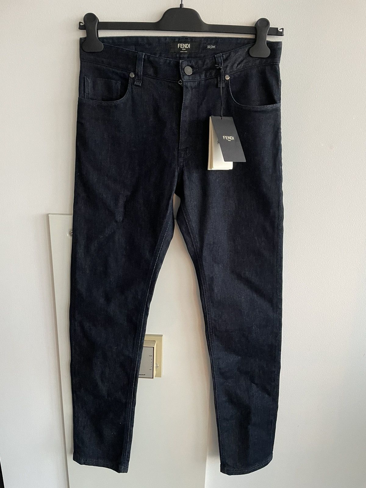 Fendi Rare Super Runway FF Logo Brand New Skinny Denim Jeans Size US 31 - 21 Thumbnail