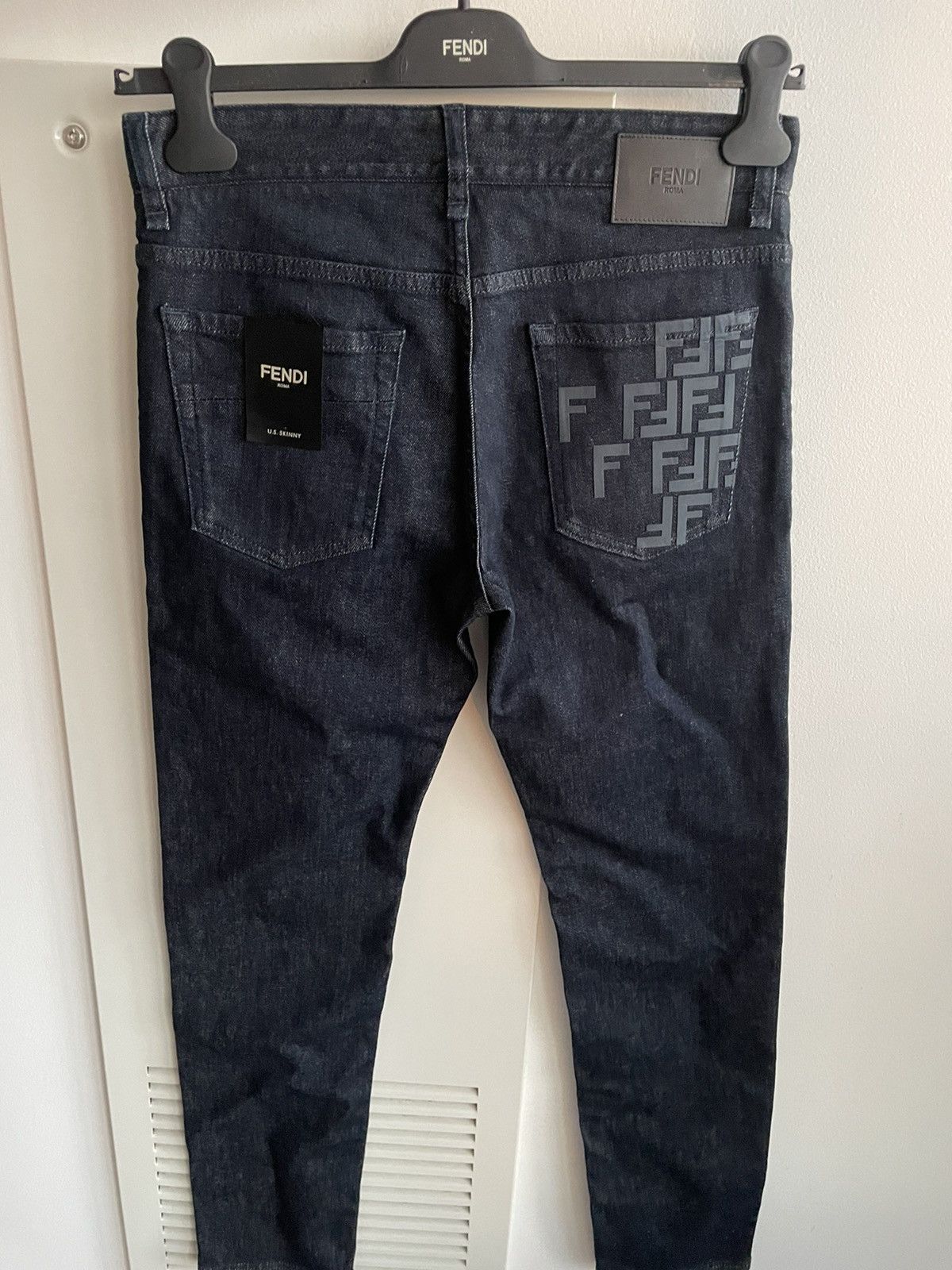 Fendi Rare Super Runway FF Logo Brand New Skinny Denim Jeans Size US 31 - 23 Thumbnail